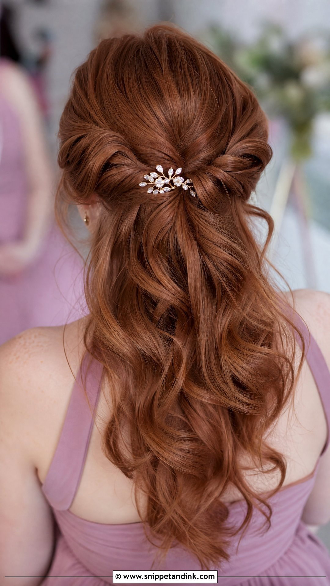Twisted Half Updo - Snippet and Ink - 20 Hairstyles for Bride Sister