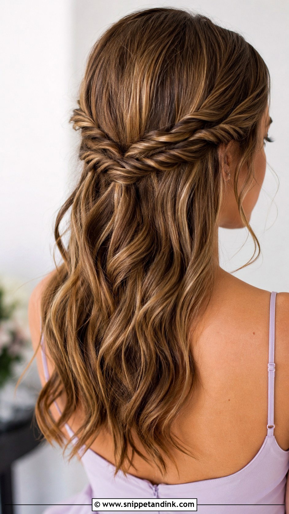 Twisted Half Updo - Snippet and Ink - 20 Hairstyles for Wedding Guest Medium