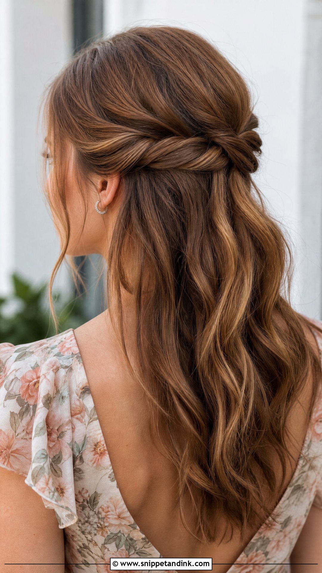 Twisted Half Updo - Snippet and Ink - 20 Wedding Guest Hairstyles for Medium Hair