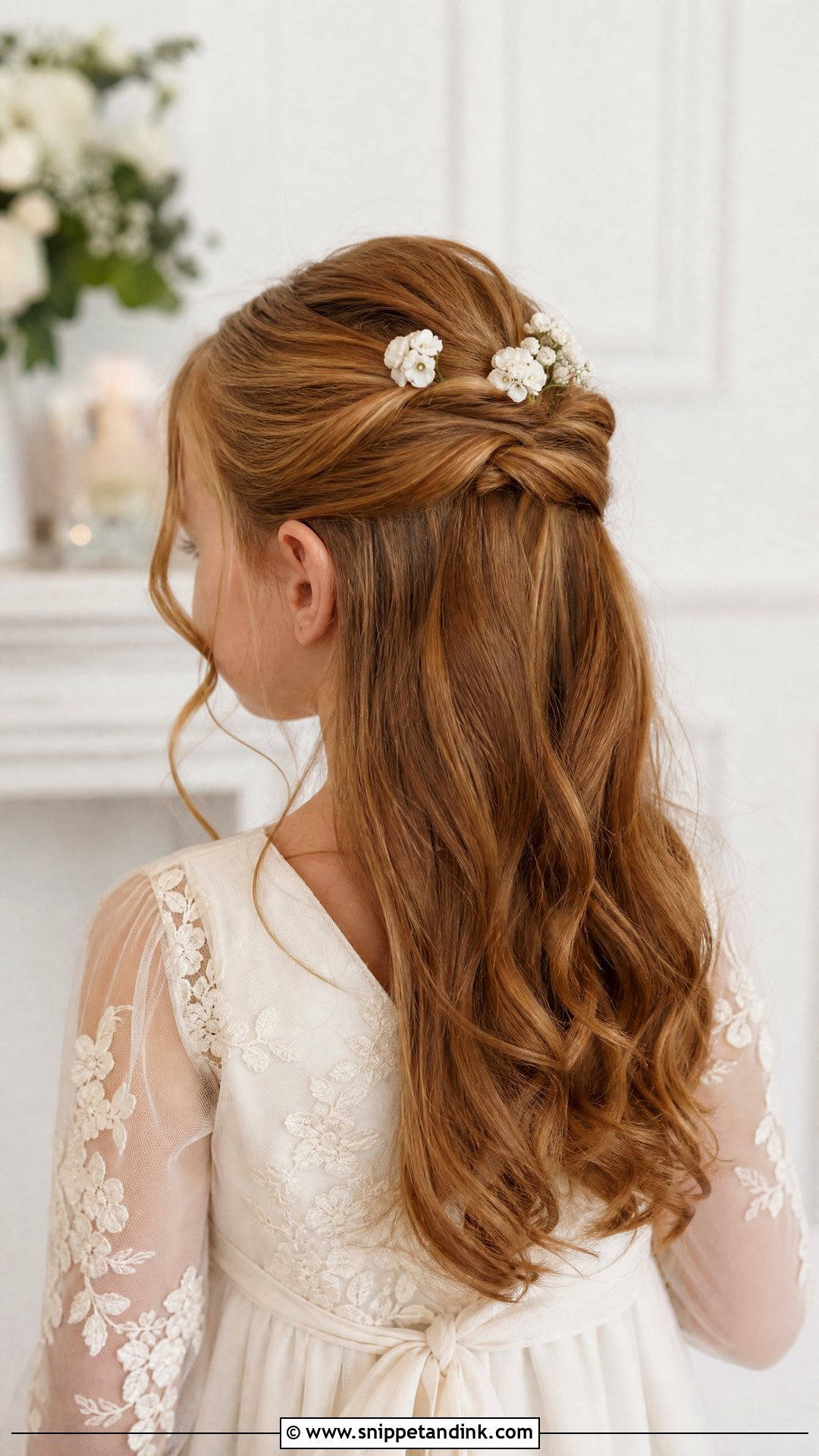 Twisted Half Updo - Snippet and Ink - 20 Wedding Hairstyles for Girls