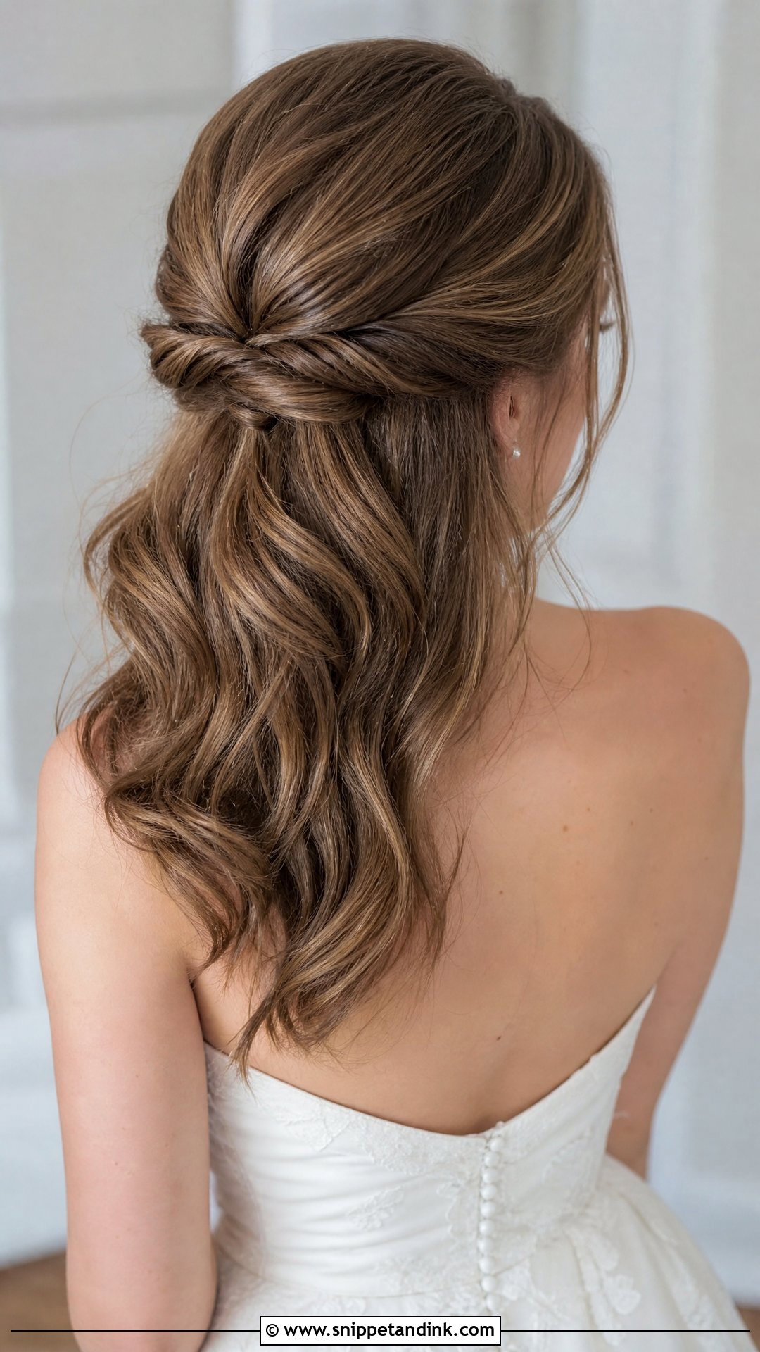 Twisted Half Updo - Snippet and Ink - 20 Wedding Hairstyles for Mid Length Hair