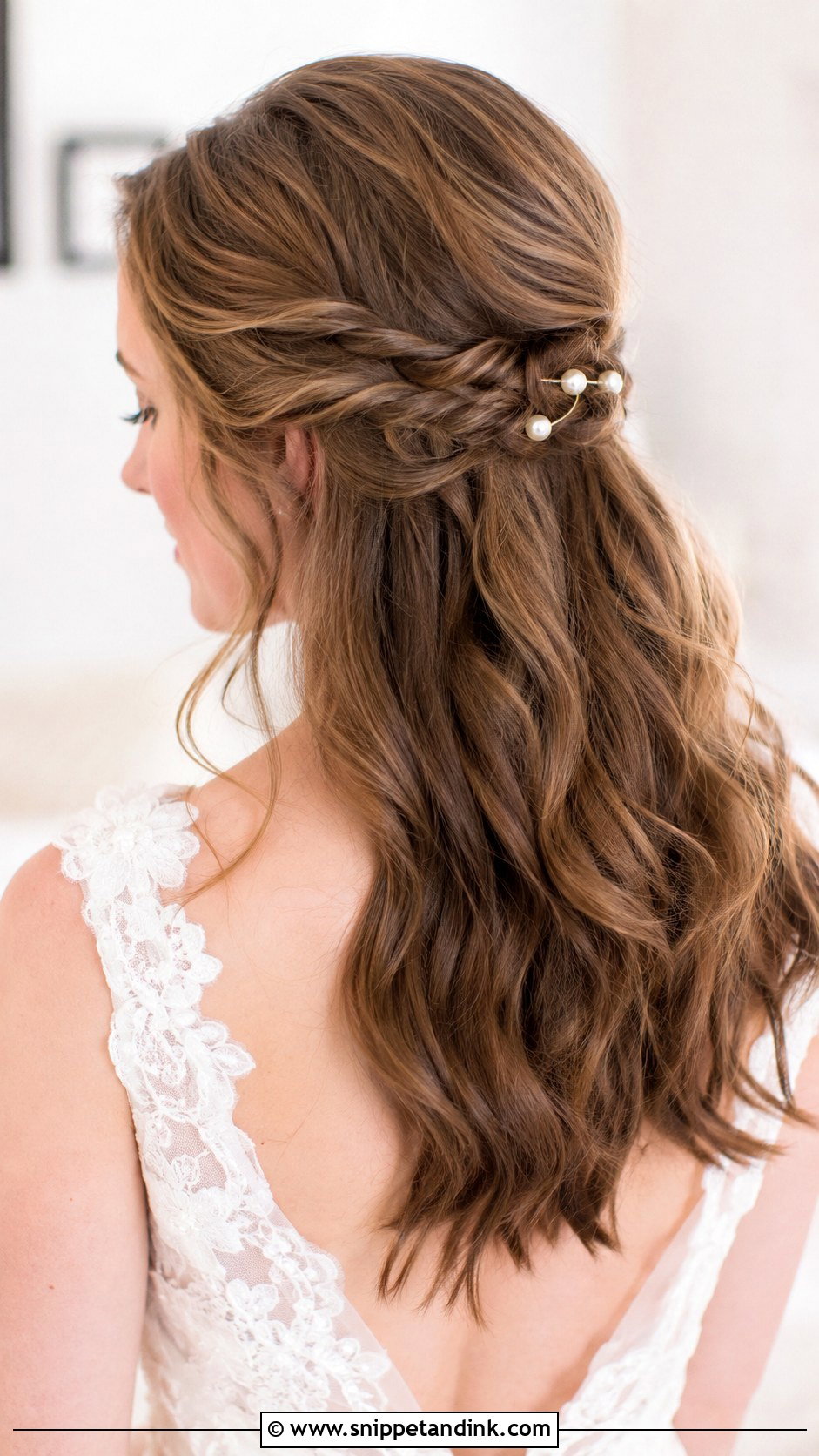 Twisted Half Updo - Snippet and Ink - 25 Long Hairstyles for Wedding