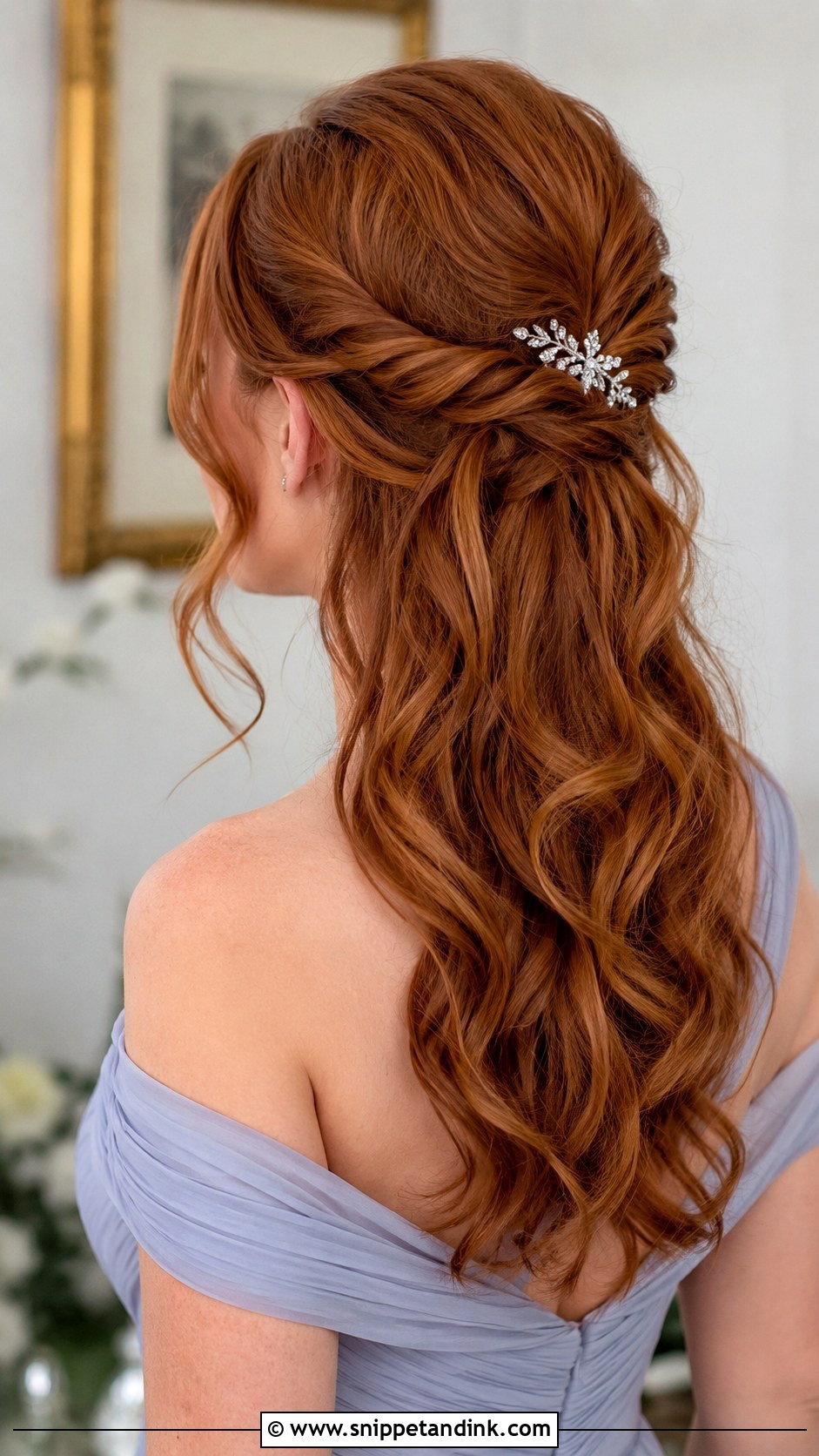 Twisted Half Updo - Snippet and Ink - 25 Long Hairstyles for Wedding Guest