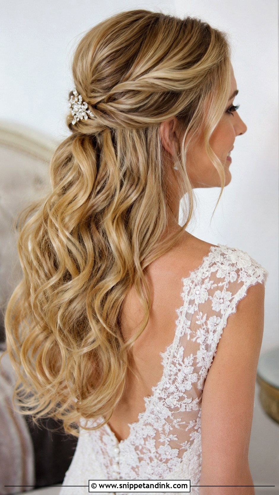 Twisted Half Updo - Snippet and Ink - 25 Short Hairstyle Women for Wedding Ideas
