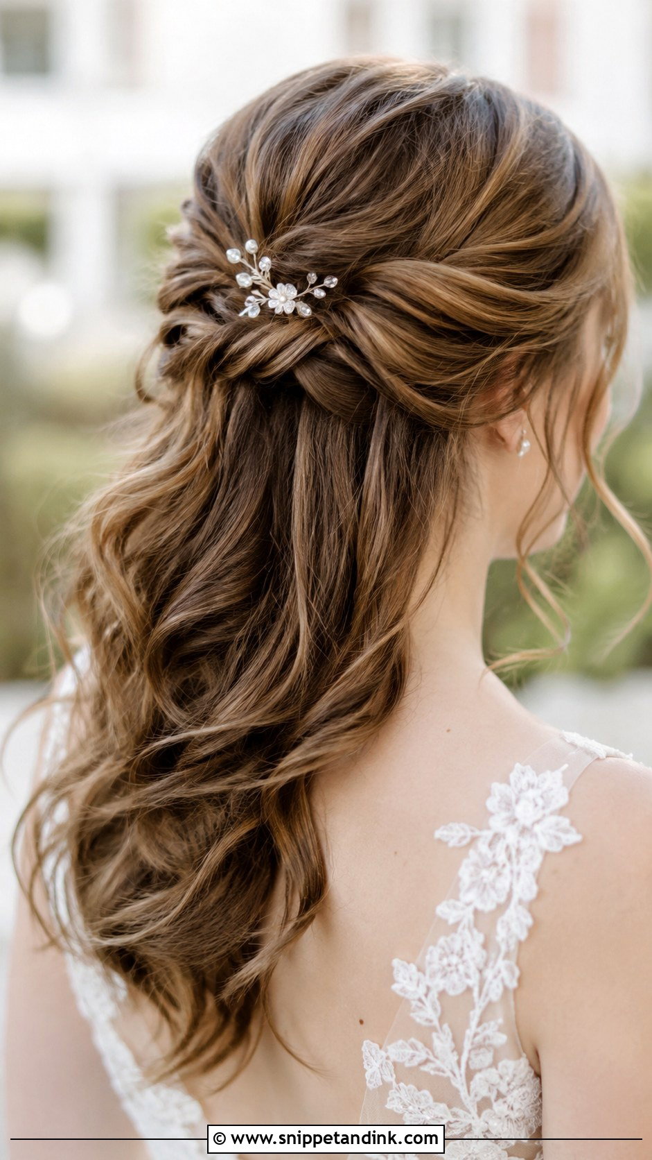 Twisted Half Updo - Snippet and Ink - 25 Summer Wedding Hair Ideas