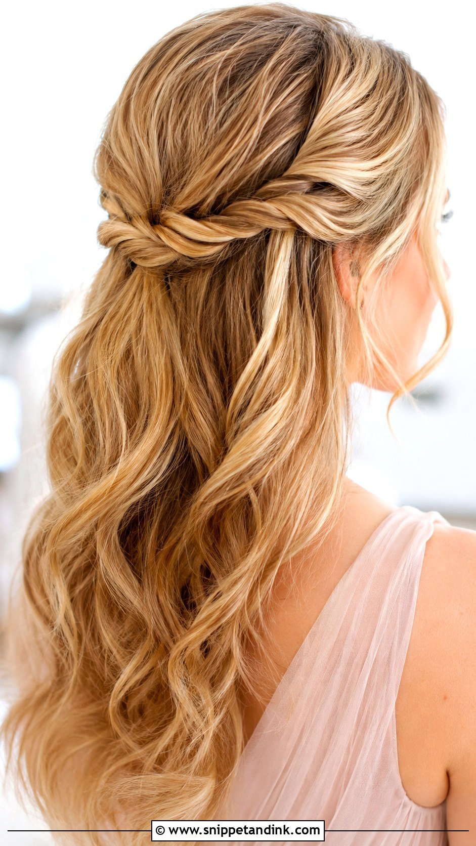 Twisted Half Updo - Snippet and Ink - 30 Easy Wedding Guest Hairstyles