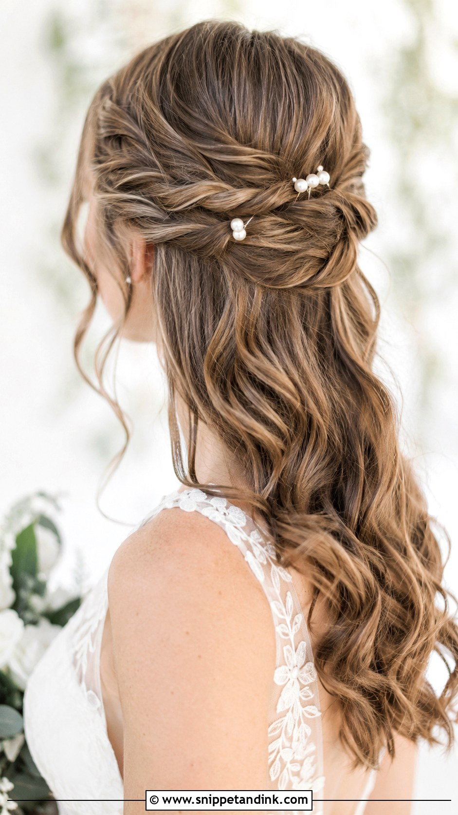 Twisted Half Updo - Snippet and Ink - 30 Hairstyles for Bride