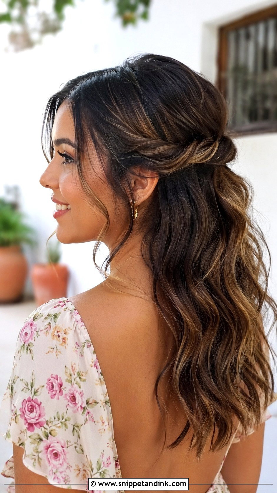 Twisted Half Updo - Snippet and Ink - 20 Cute Hairstyles for a Wedding Guest