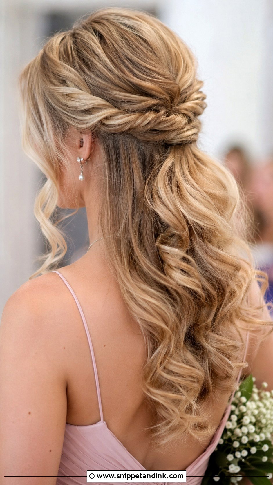 Twisted Half Updo - Snippet and Ink - 30 Wedding Guest Updo Hairstyles