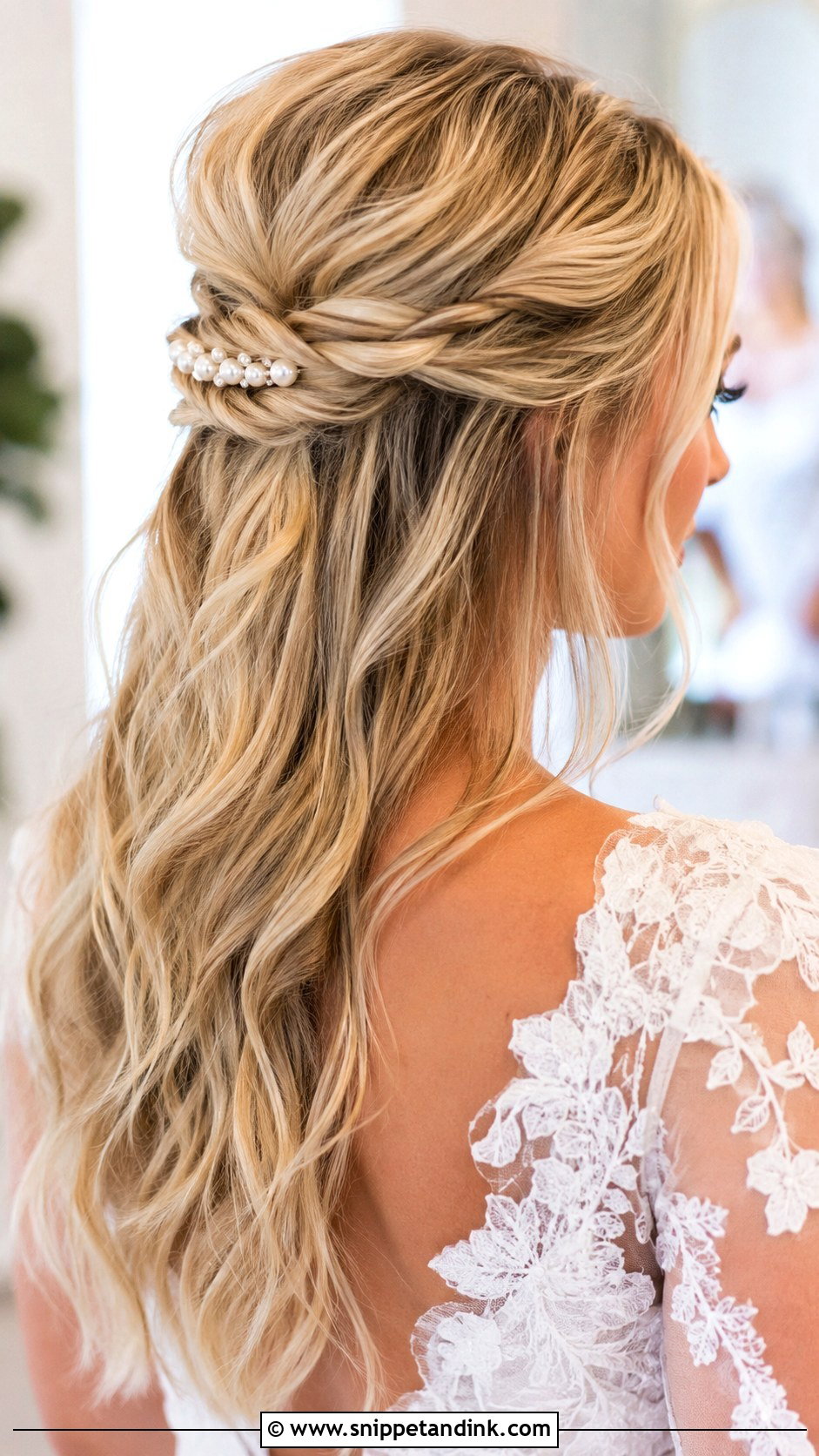 Twisted Half Updo - Snippet and Ink - 20 Easy Wedding Hairstyle Ideas