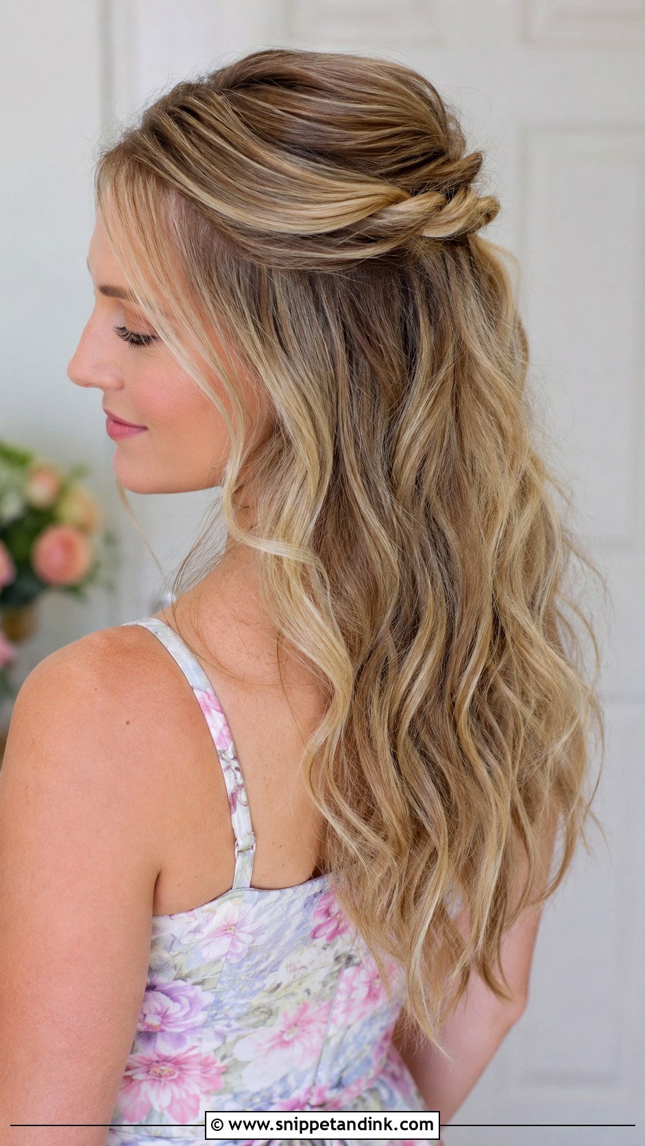Twisted Half Updo - Snippet and Ink - 20 Hair for Wedding Guest Medium Ideas