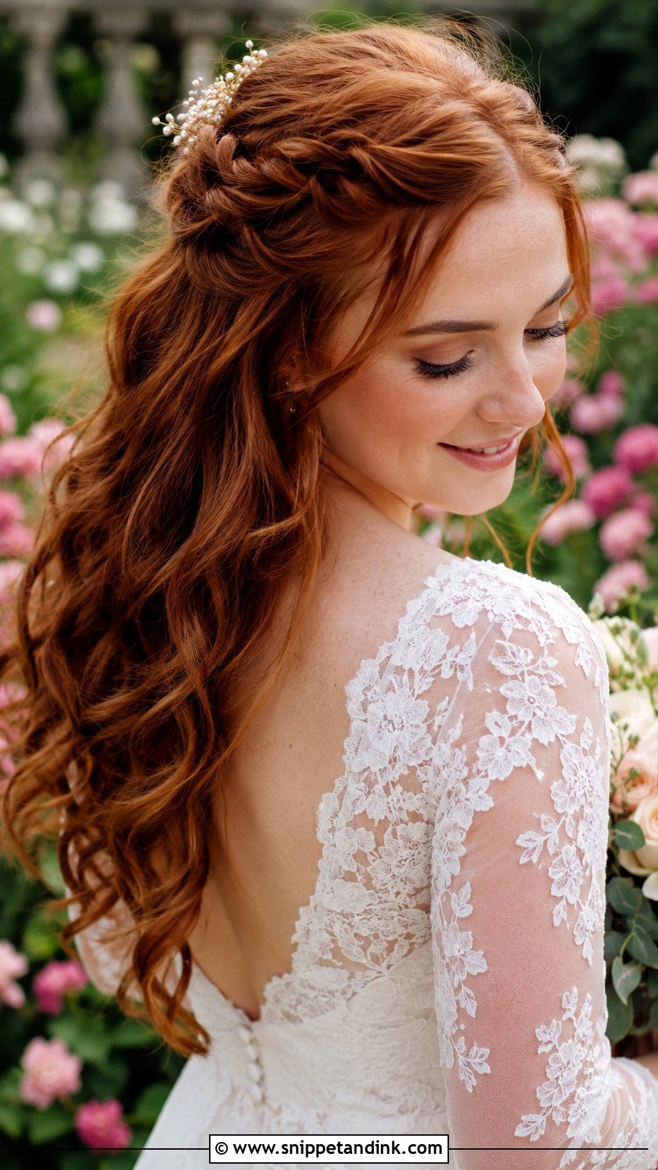 Twisted Half Updo For Brides - Snippet and Ink - 20 Spring Wedding Hair Ideas