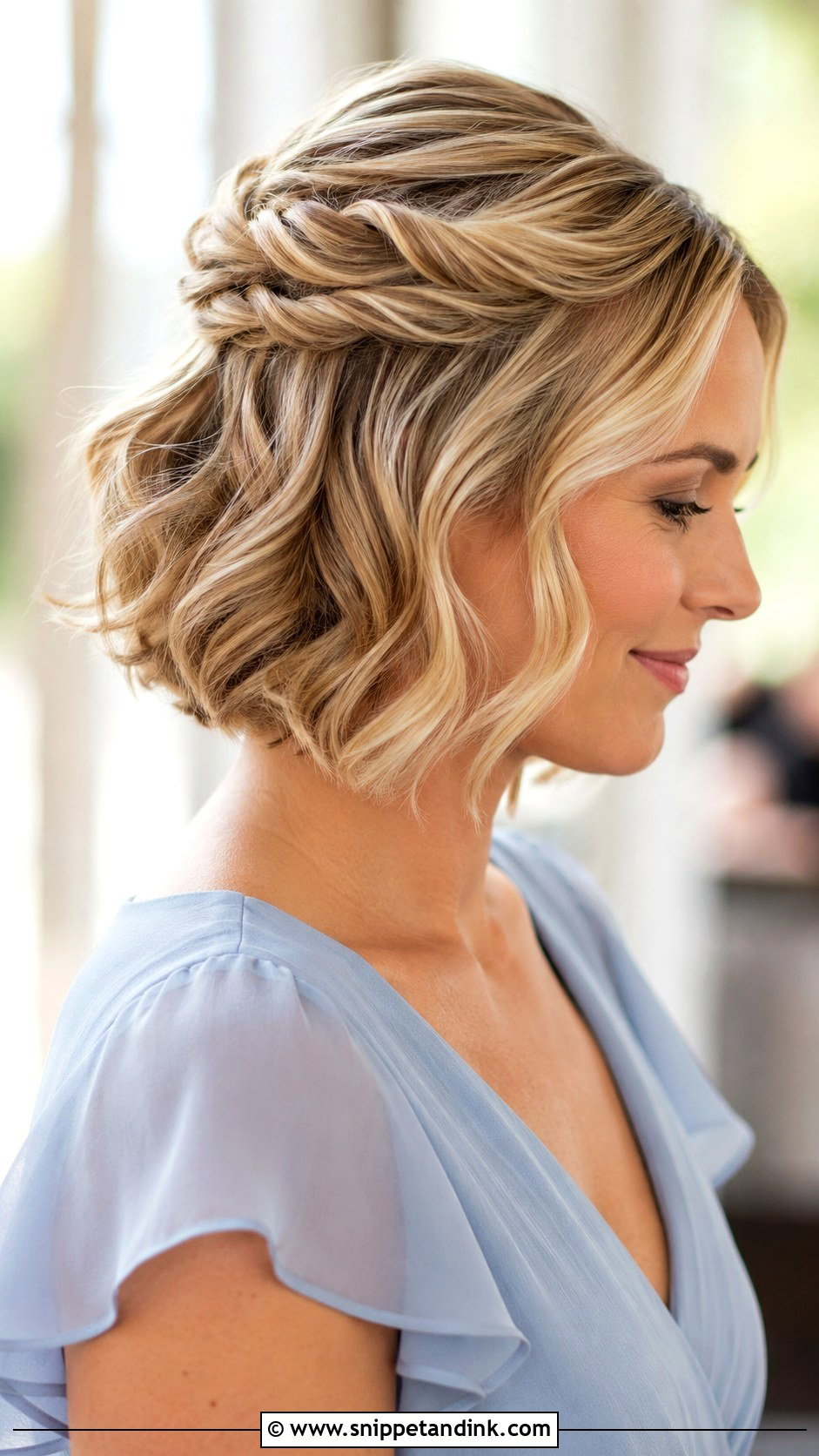 Twisted Half Updo For Short Hair - Snippet and Ink - 15 Wedding Guest Updos for Short Hair