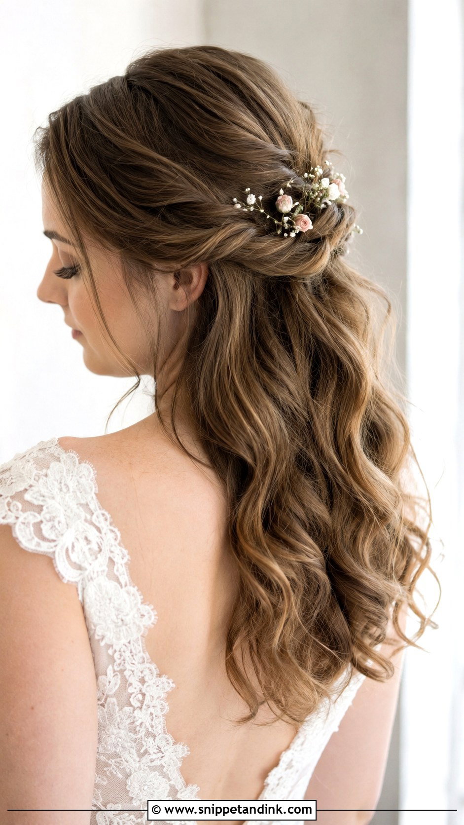 Twisted Half Updo Wedding Hairstyle - Snippet and Ink - 20 Casual Wedding Hairstyles
