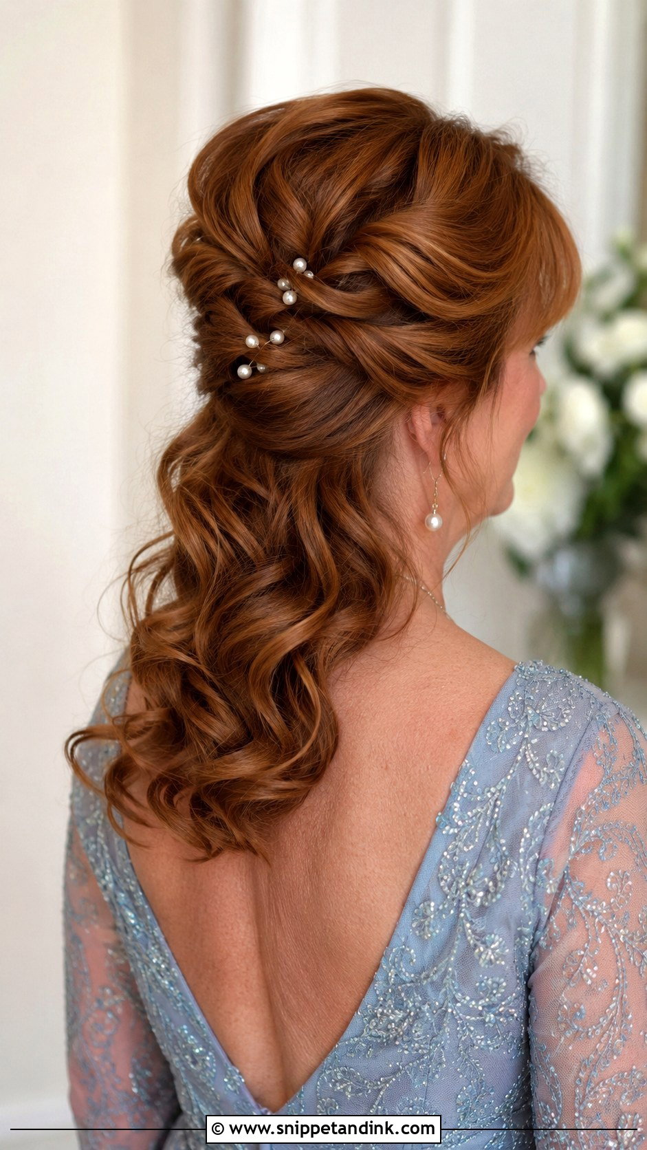 Twisted Half Updo for Mother of the Bride - Snippet and Ink - 25 Mother of Bride Wedding Hair Ideas