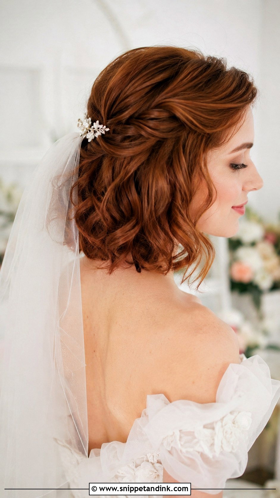 Twisted Half Updo for Short Hair - Snippet and Ink - 20 Short Hair Dos for Wedding Ideas