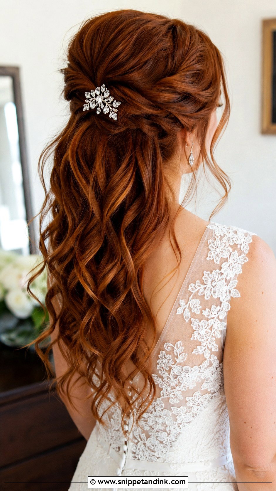 Twisted Half Updo for Short Hair - Snippet and Ink - 25 Wedding Updos for Short Hair