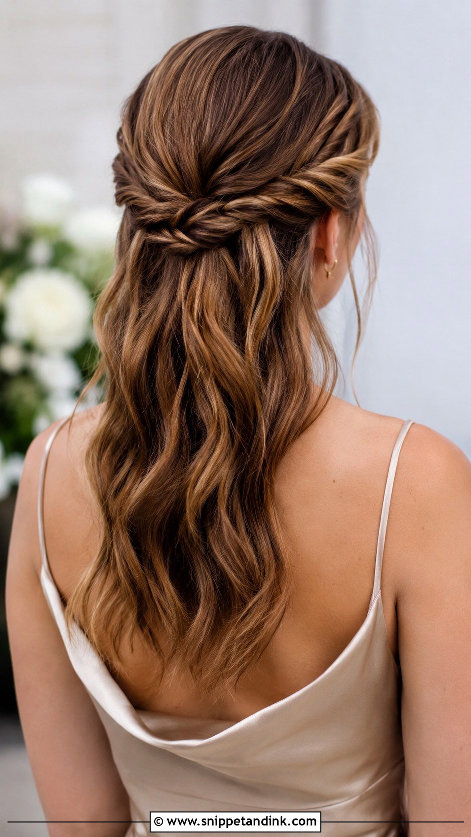 Twisted Half Updo for Wedding Guest - Snippet and Ink - 30 Hairdos for Wedding Guest