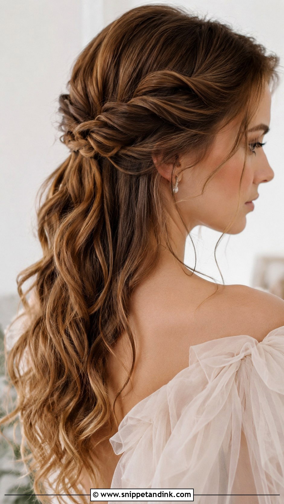 Twisted Half Updo for Wedding Guest - Snippet and Ink - 35 Hairstyles for Wedding Guest