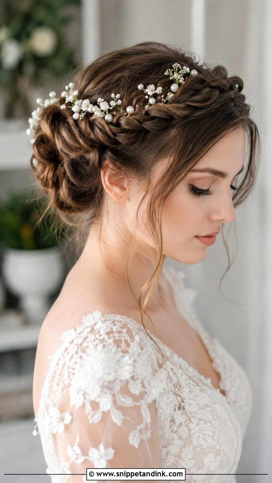 Twisted Halo Braid Updo - Snippet and Ink - 25 Fairytale Wedding Hair Ideas