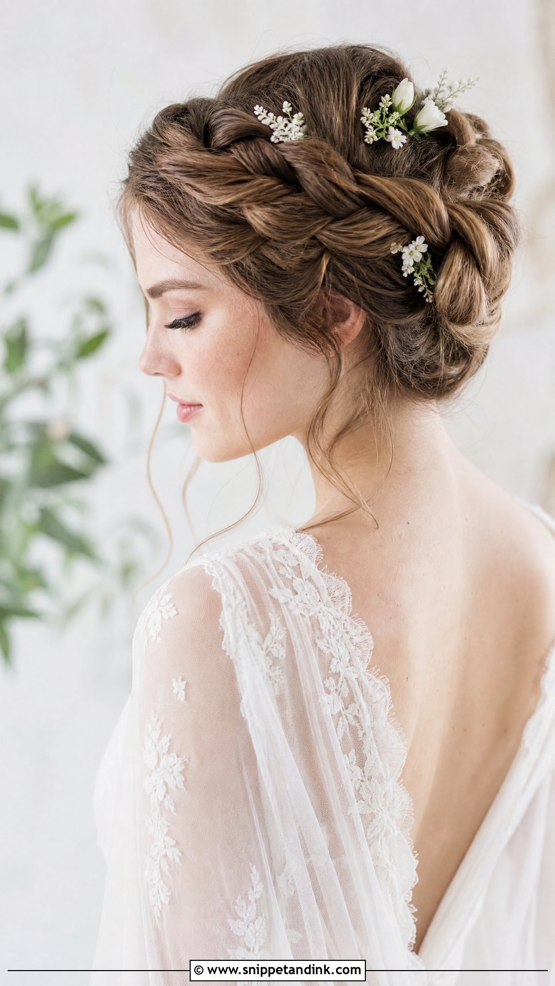 Twisted Halo Bun - Snippet and Ink - 25 Bridal Hair Bun Ideas