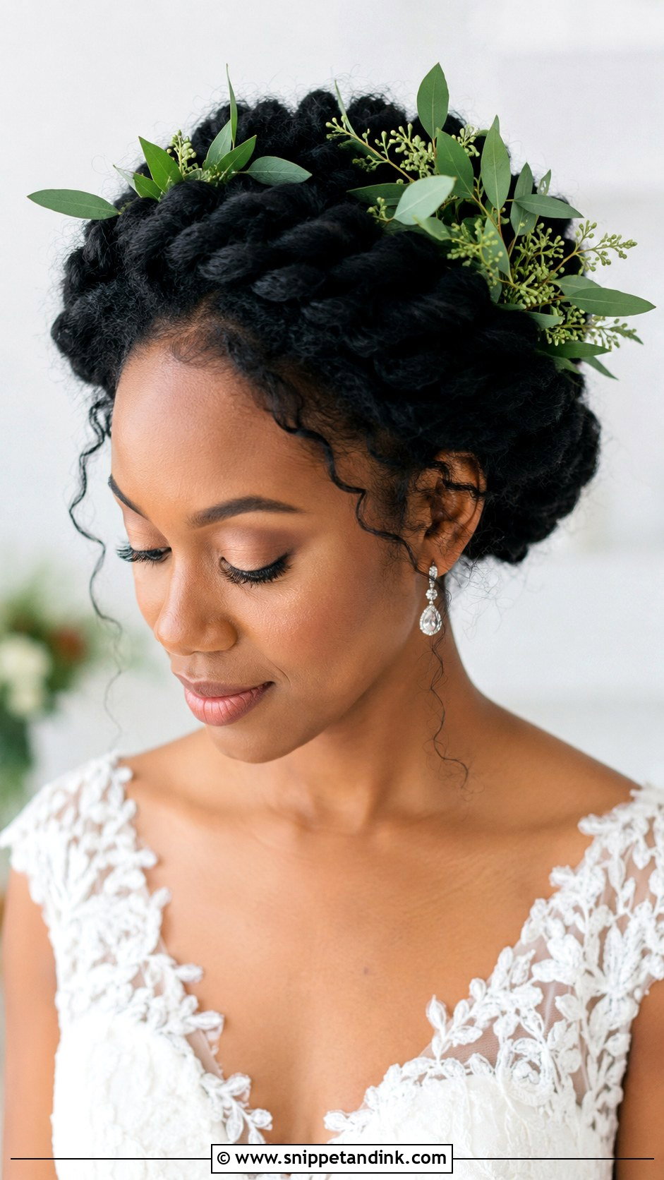 Twisted Halo Updo - Snippet and Ink - 25 Natural Hair Updo Wedding Ideas