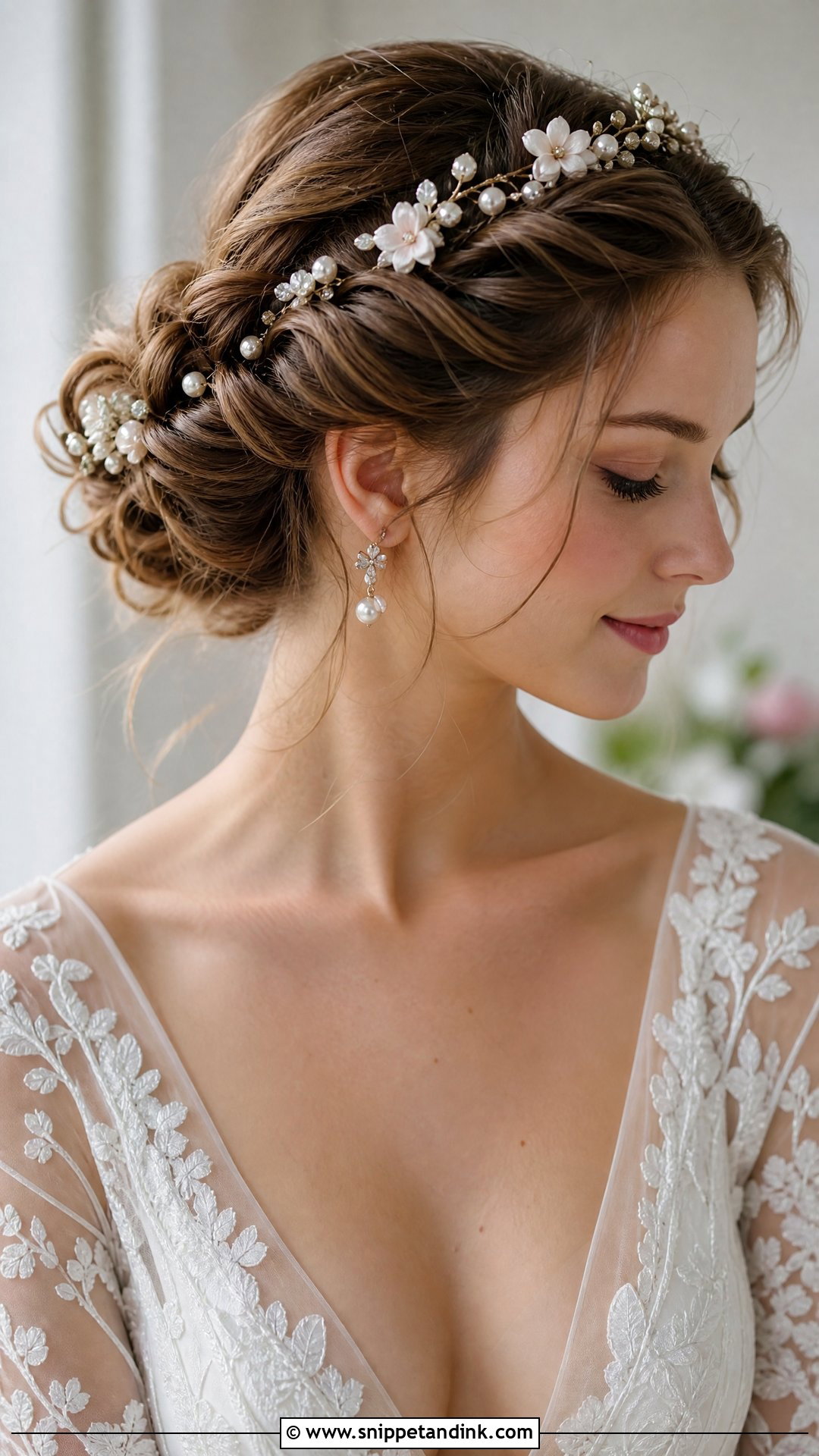 Twisted Halo Updo - Snippet and Ink - 30 Glam Bridal Hair Ideas