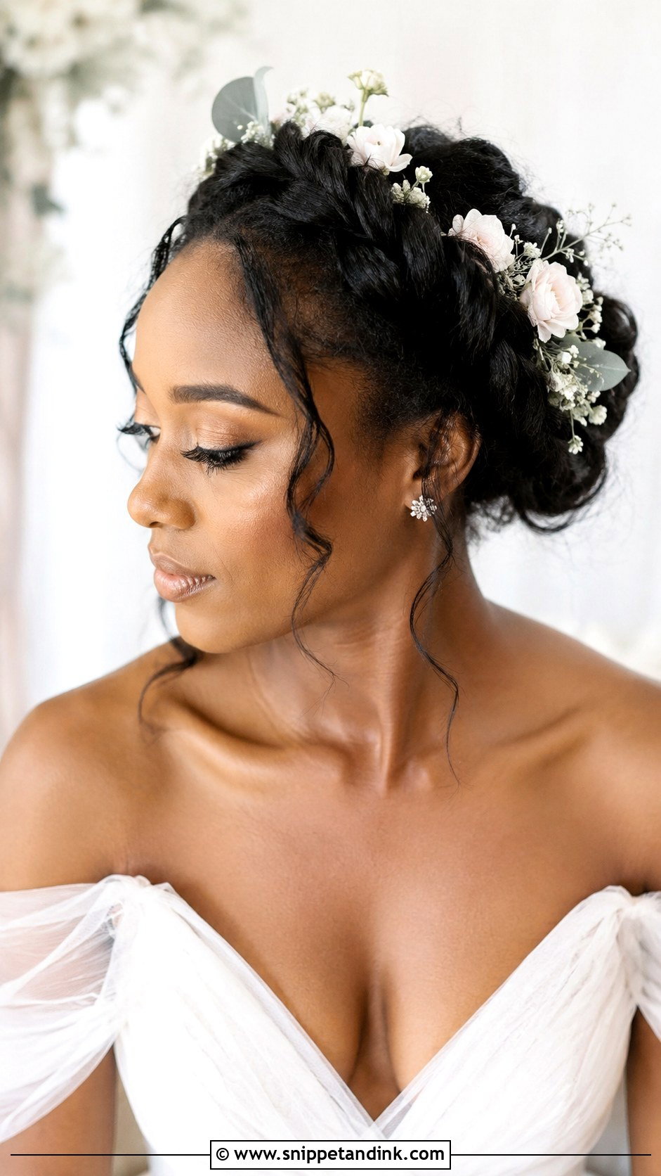 Twisted Halo Updo - Snippet and Ink - 30 Wedding Hair Black Women Ideas