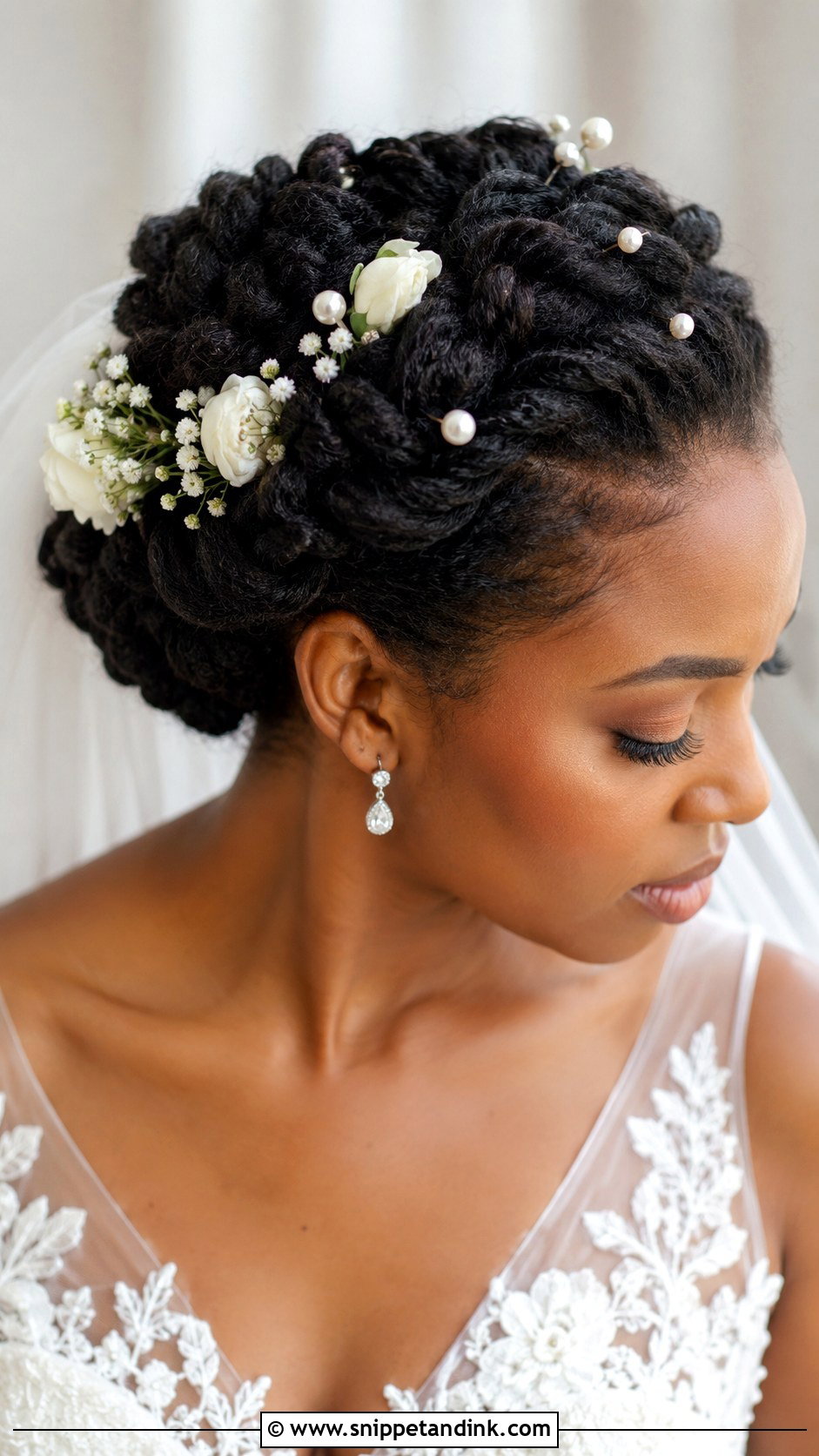 Twisted Halo Updo - Snippet and Ink - 25 Black Wedding Hairstyles for Bride