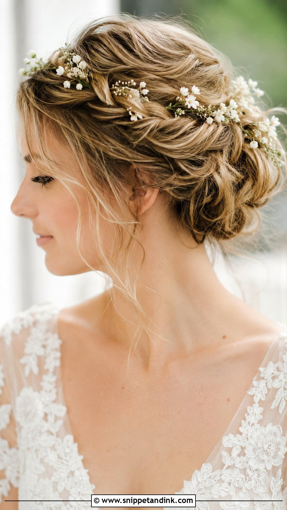 Twisted Halo Updo for Medium Hair - Snippet and Ink - 25 Up Dos for Medium Hair Wedding Ideas