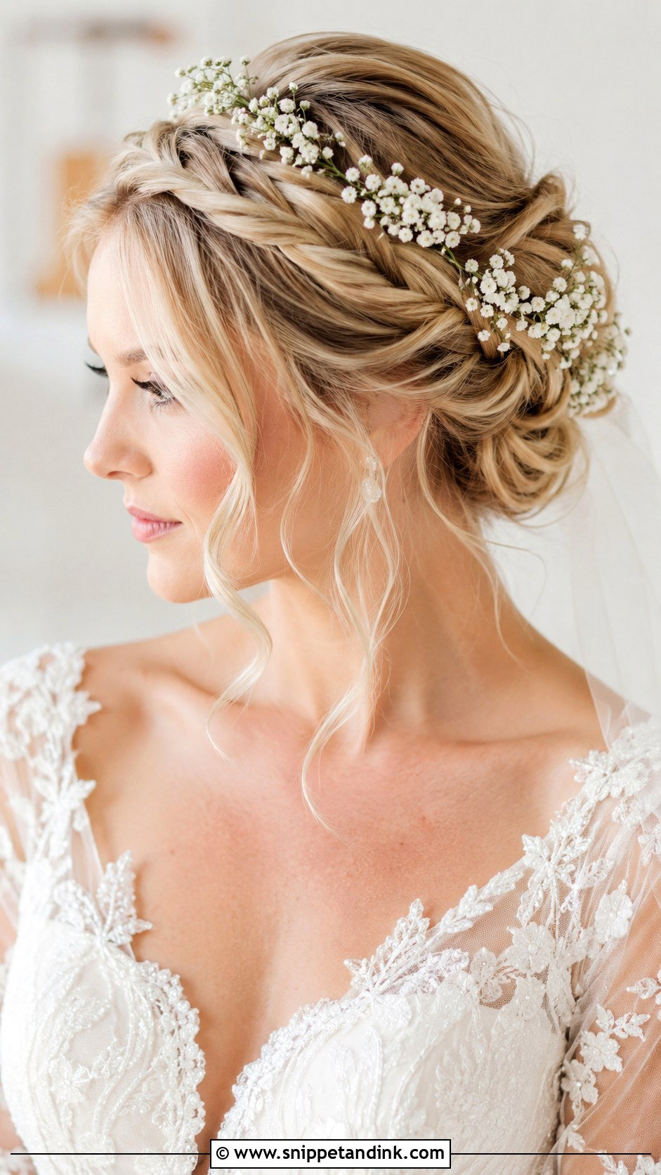 Twisted Halo Updo for Medium Hair - Snippet and Ink - 30 Wedding Updos for Medium Hair