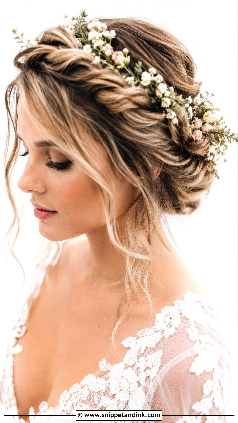 Twisted Halo Updo for Wedding - Snippet and Ink - 25 Glam Bridal Hair Updo Ideas