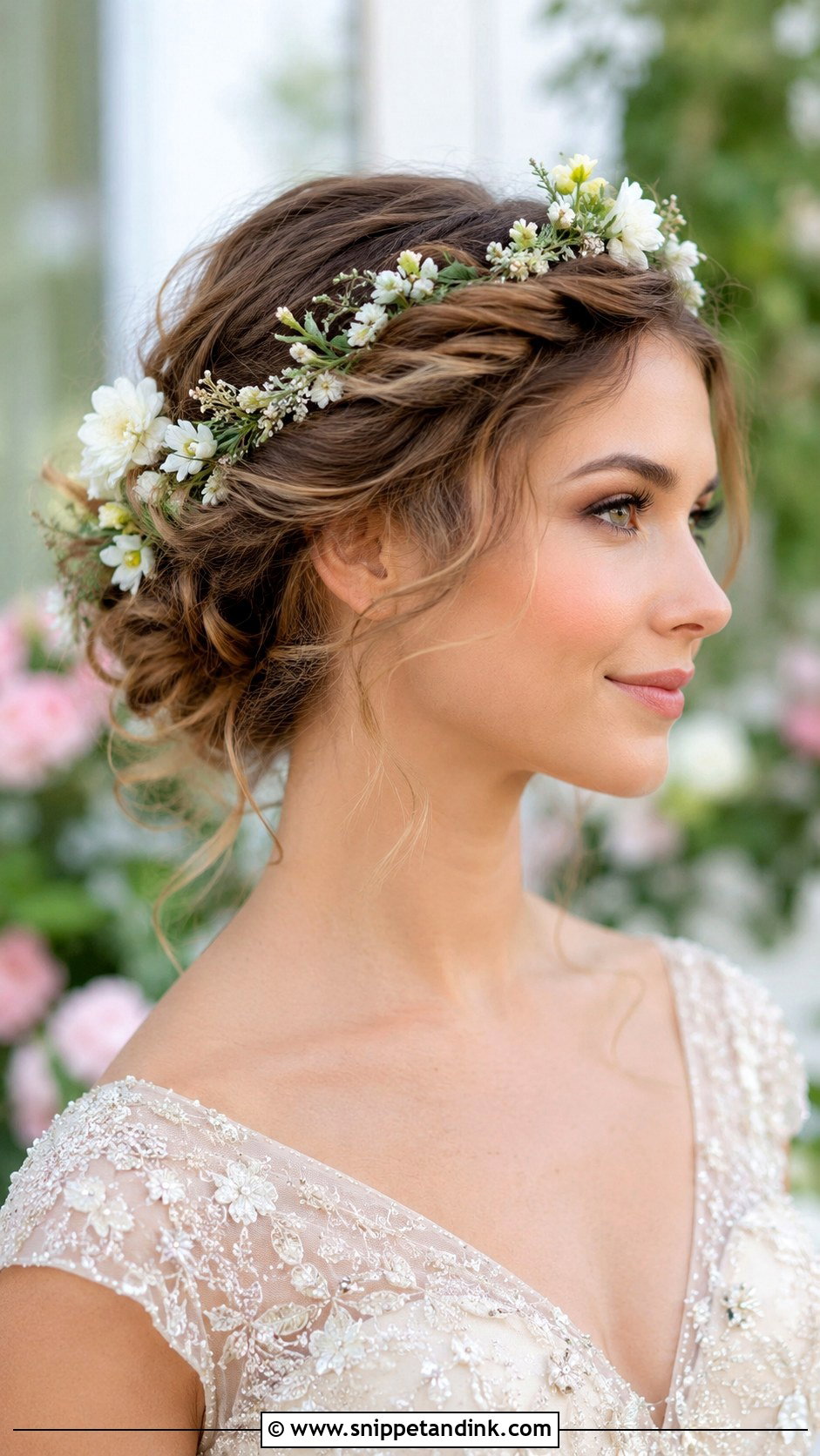 Twisted Halo Updo for Weddings - Snippet and Ink - 30 Wedding Hairdo Ideas