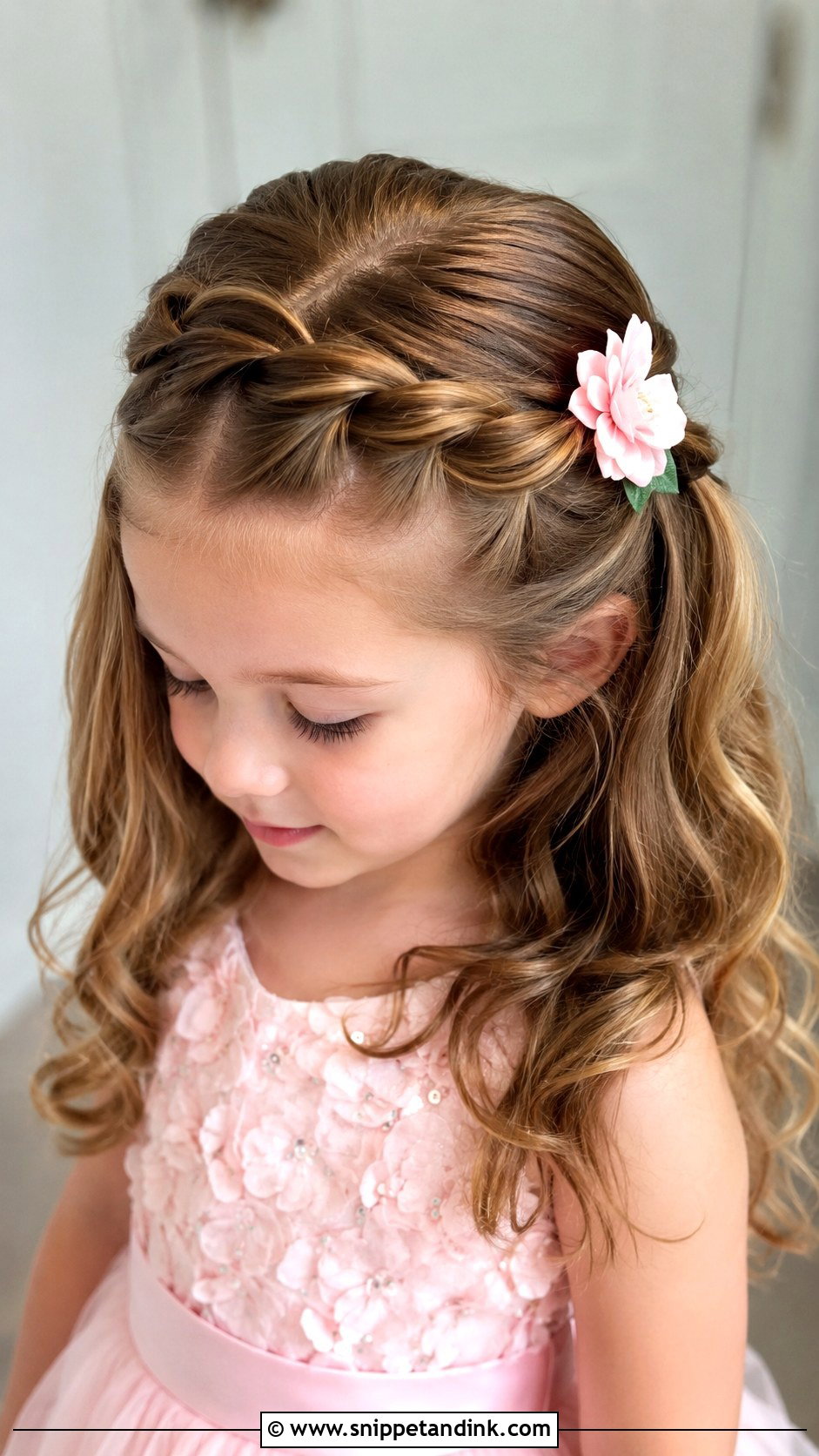 Twisted Headband Hairstyle - Snippet and Ink - 25 Kids Girls Wedding Hairstyles