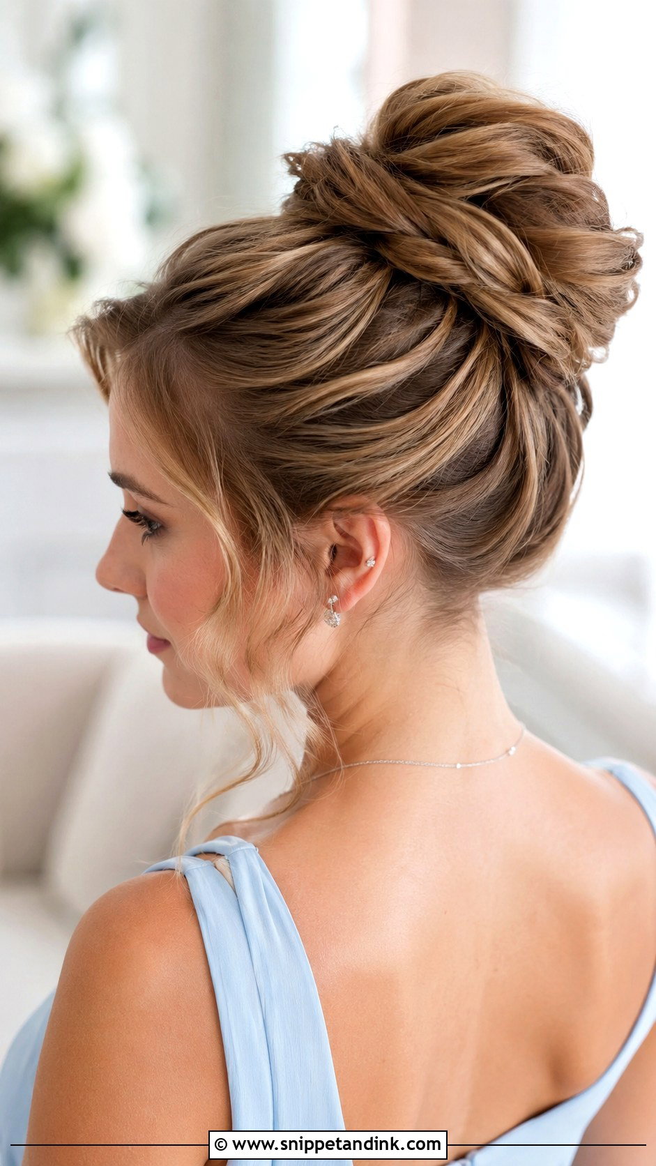 Twisted High Bun Bridesmaid Hair - Snippet and Ink - 20 High Bun Bridesmaid Hair Ideas