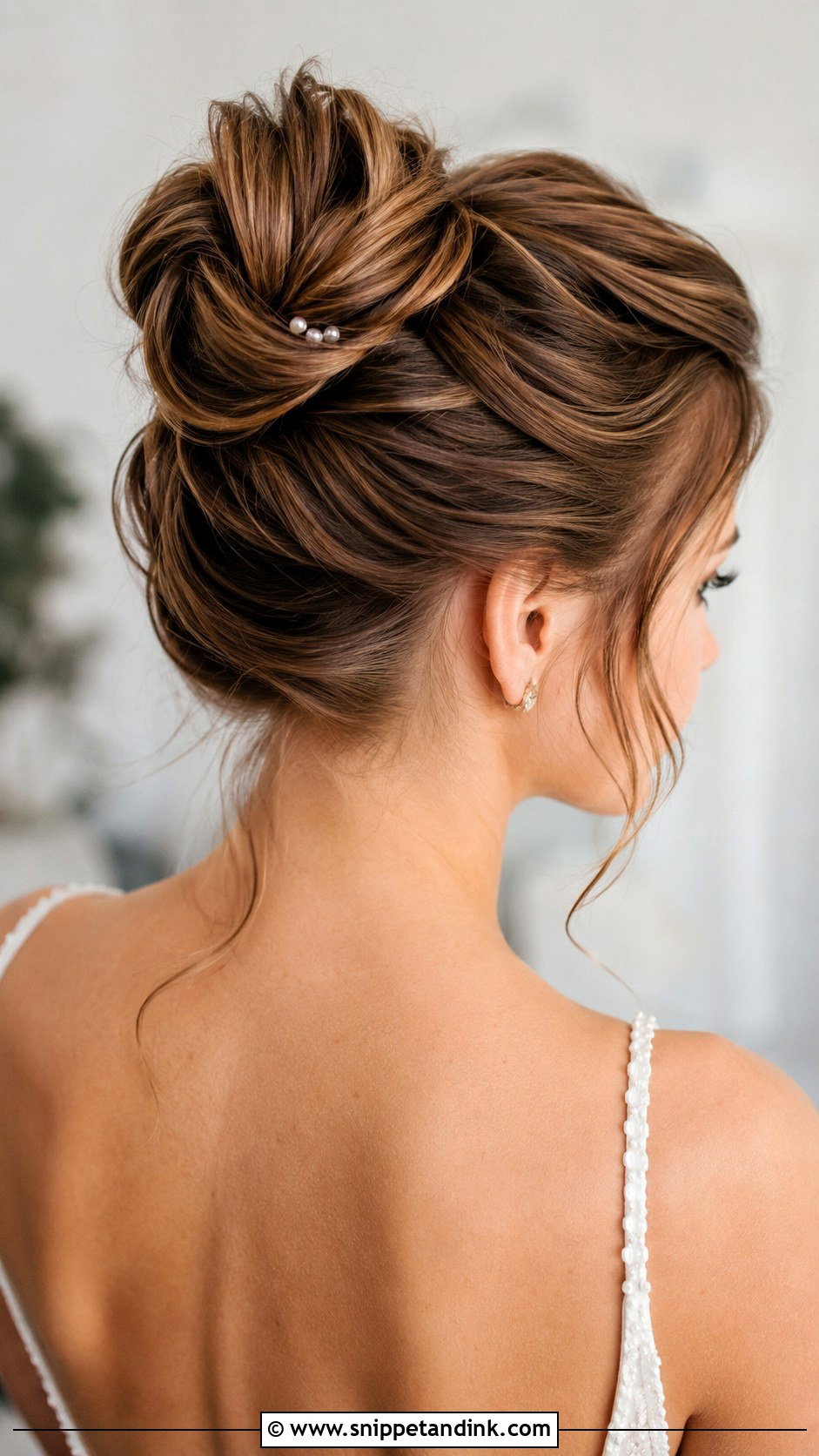 Twisted High Bun - Snippet and Ink - 30 High Bun Wedding Hair Ideas