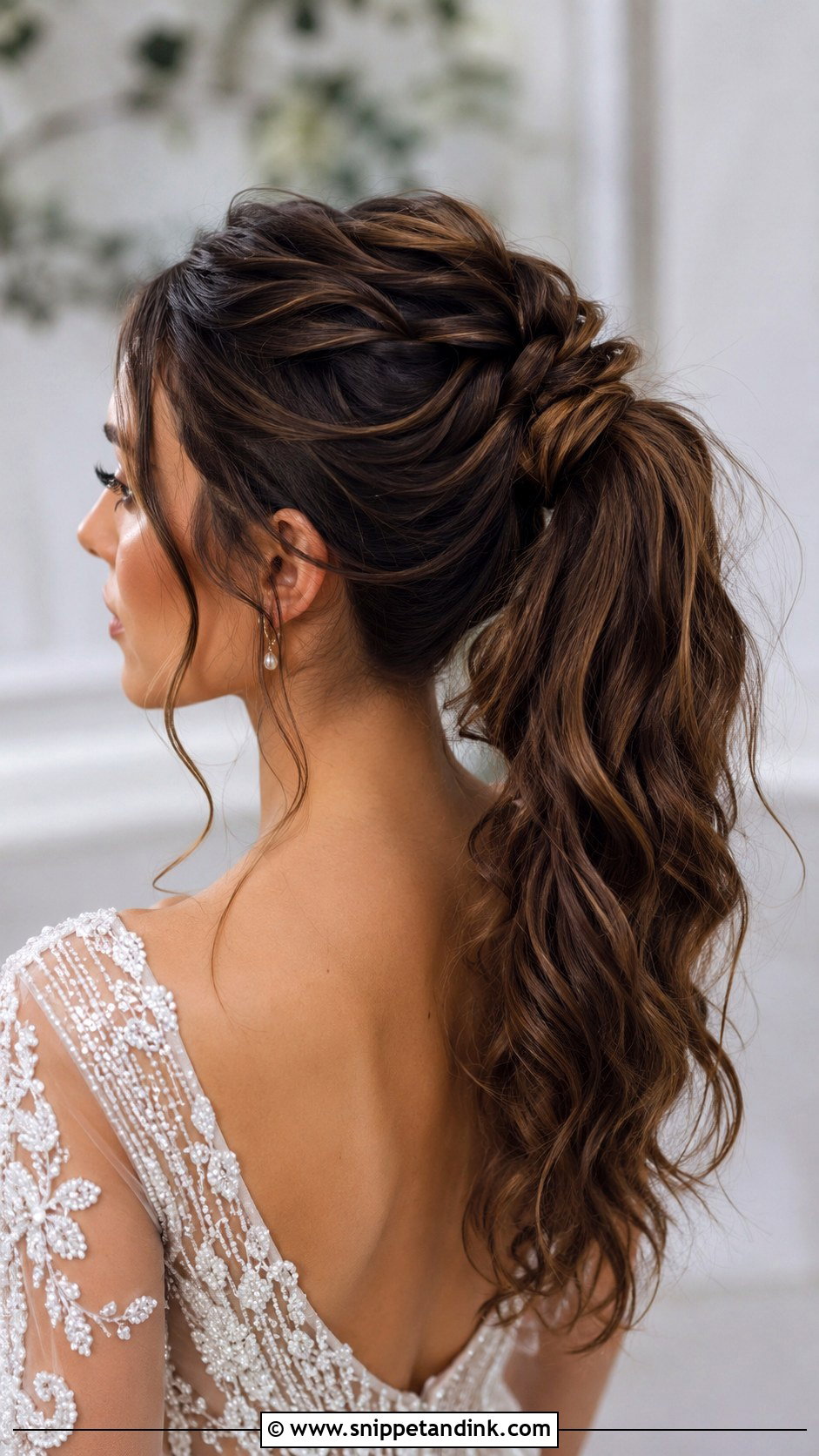 Twisted High Ponytail for Brides - Snippet and Ink - 25 High Ponytail Wedding Hairstyles