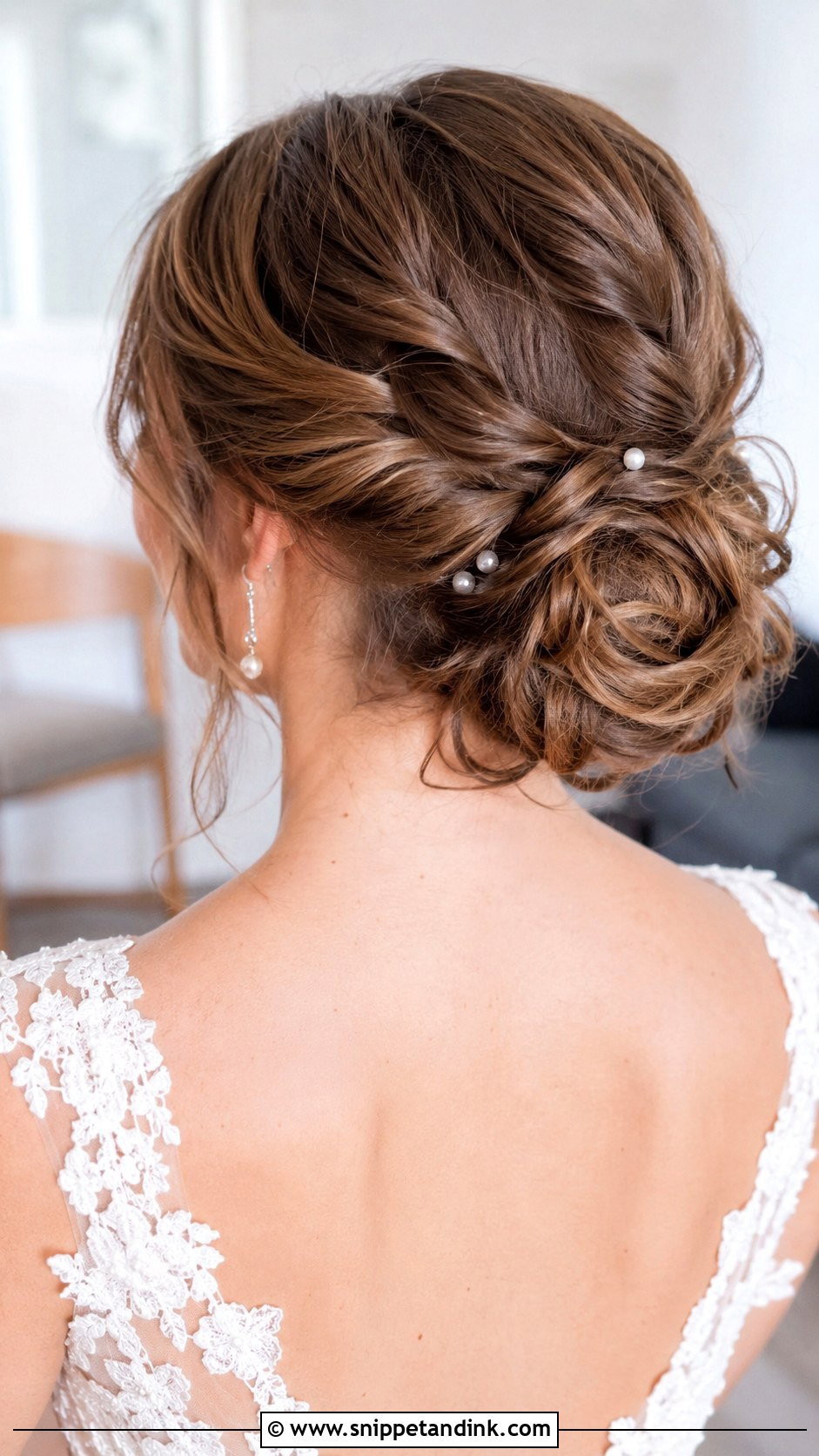 Twisted Loose Bun Bridal Hair - Snippet and Ink - 25 Loose Bun Wedding Hair Ideas