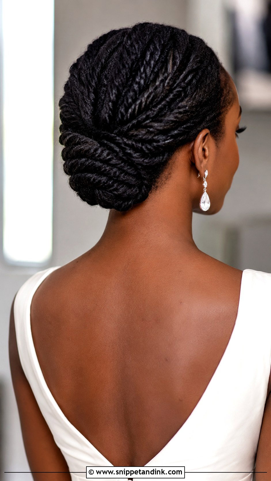 Twisted Low Bun - Snippet and Ink - 20 Low Bun Wedding Hair Black Women Ideas