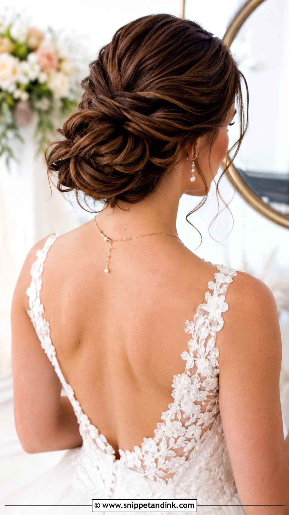 Twisted Low Bun - Snippet and Ink - 20 Old Money Bridal Hair Ideas