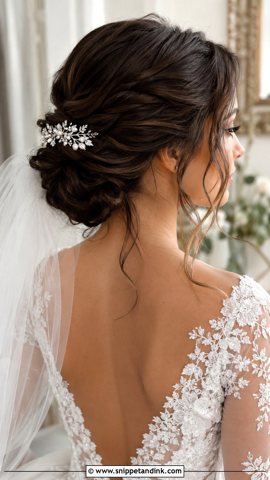 Twisted Low Bun - Snippet and Ink - 20 Round Face Bridal Hairstyles