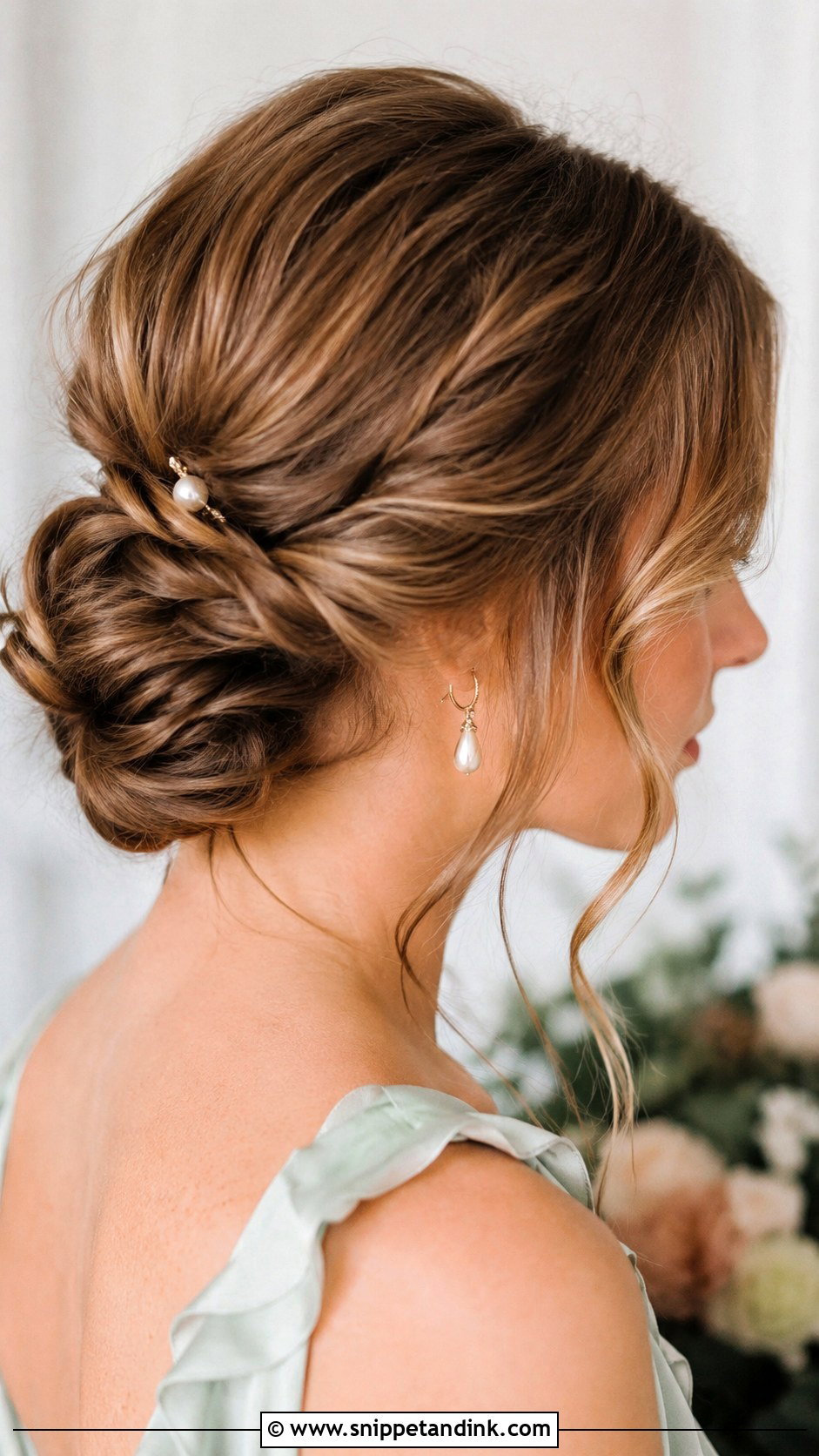 Twisted Low Bun - Snippet and Ink - 20 Simple Medium Length Wedding Guest Hair Ideas