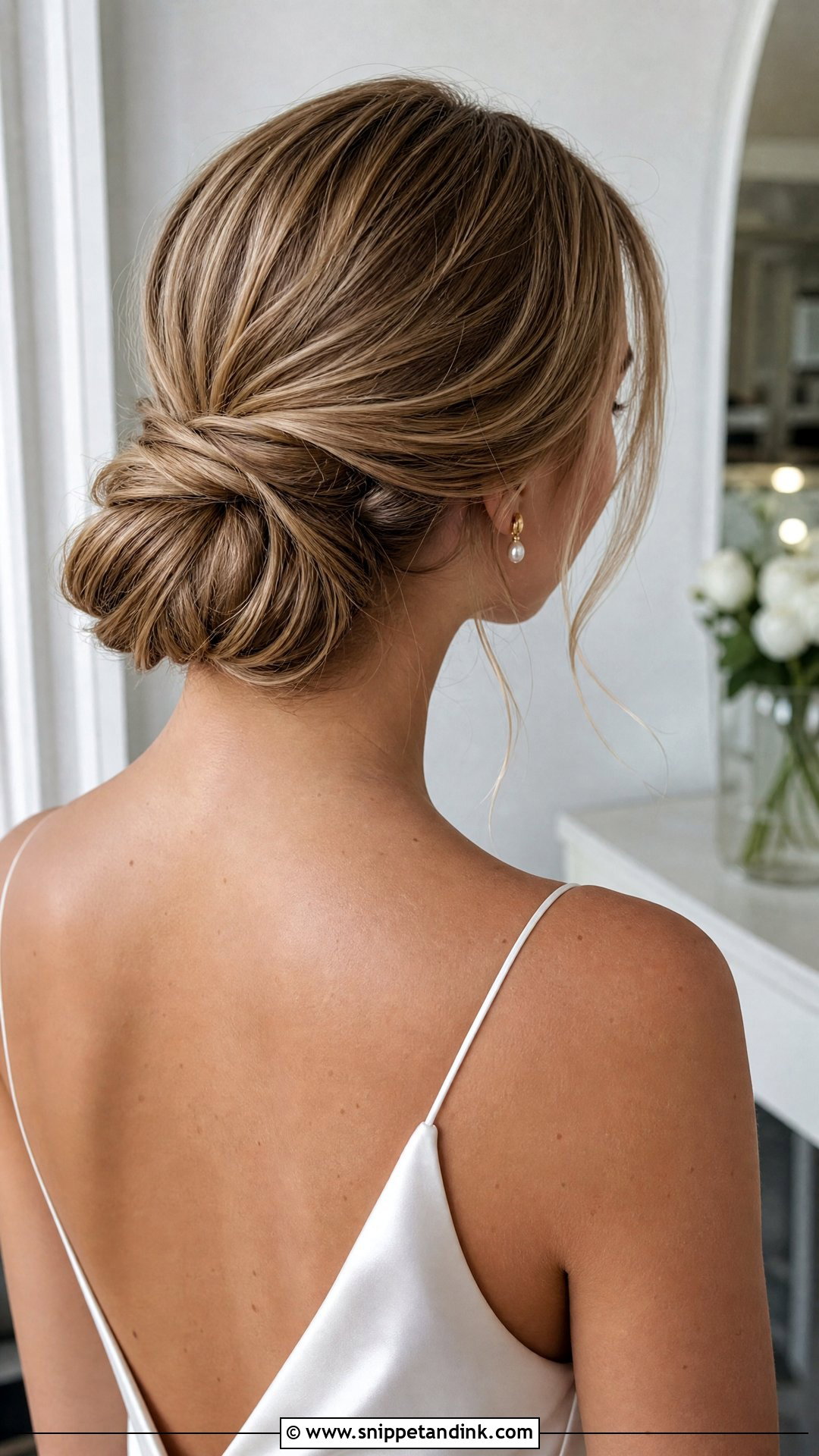 Twisted Low Bun - Snippet and Ink - 20 Simple Wedding Hairstyles for Medium Hair