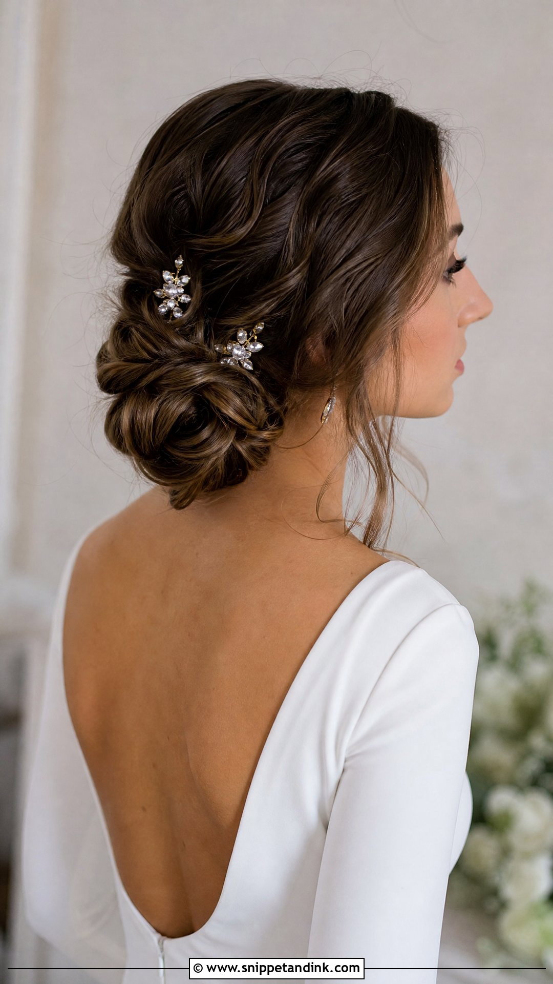 Twisted Low Bun - Snippet and Ink - 20 Wedding Hair Inspiration Updo Hairstyle Ideas