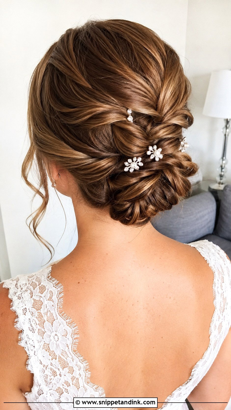 Twisted Low Bun - Snippet and Ink - 25 Elegant Bridal Hairstyles