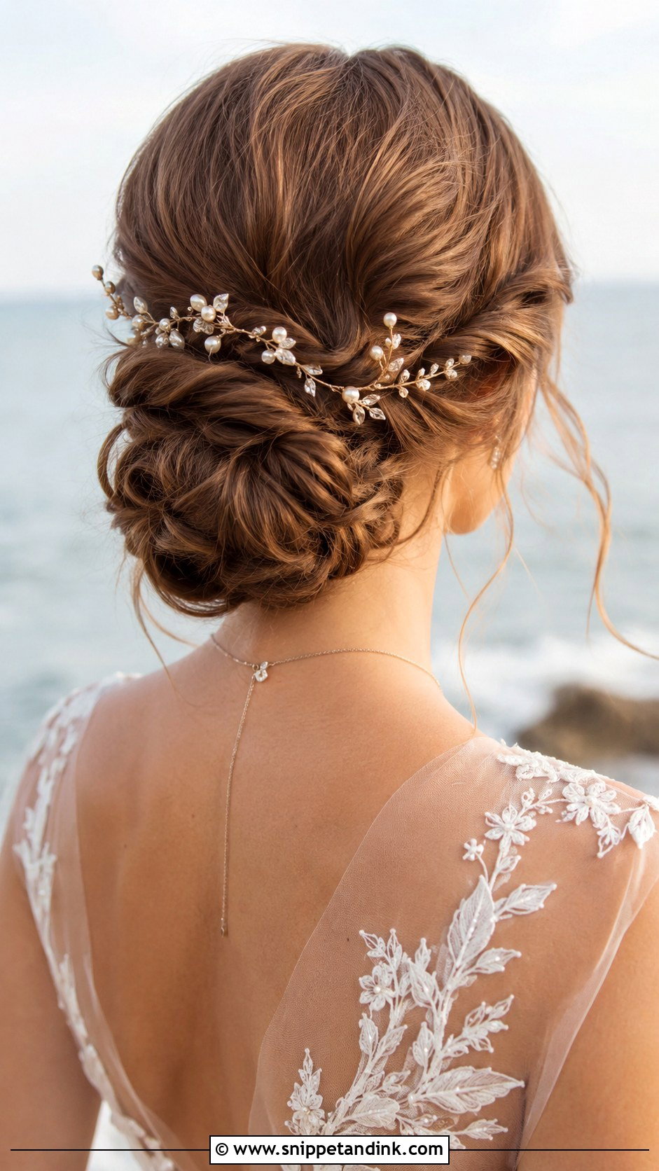 Twisted Low Bun - Snippet and Ink - 30 Beach Wedding Hair Ideas