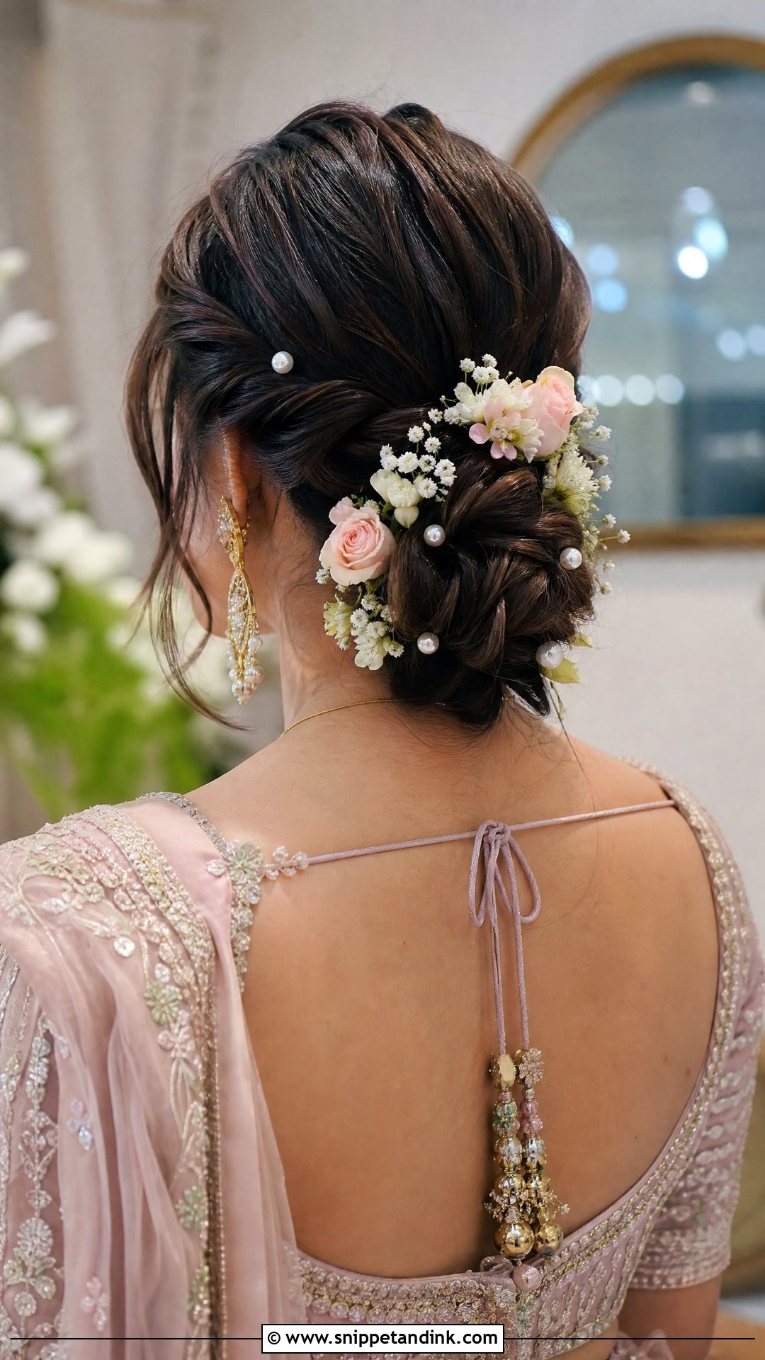 Twisted Low Bun - Snippet and Ink - 30 Sangeet Hairstyles for Bride