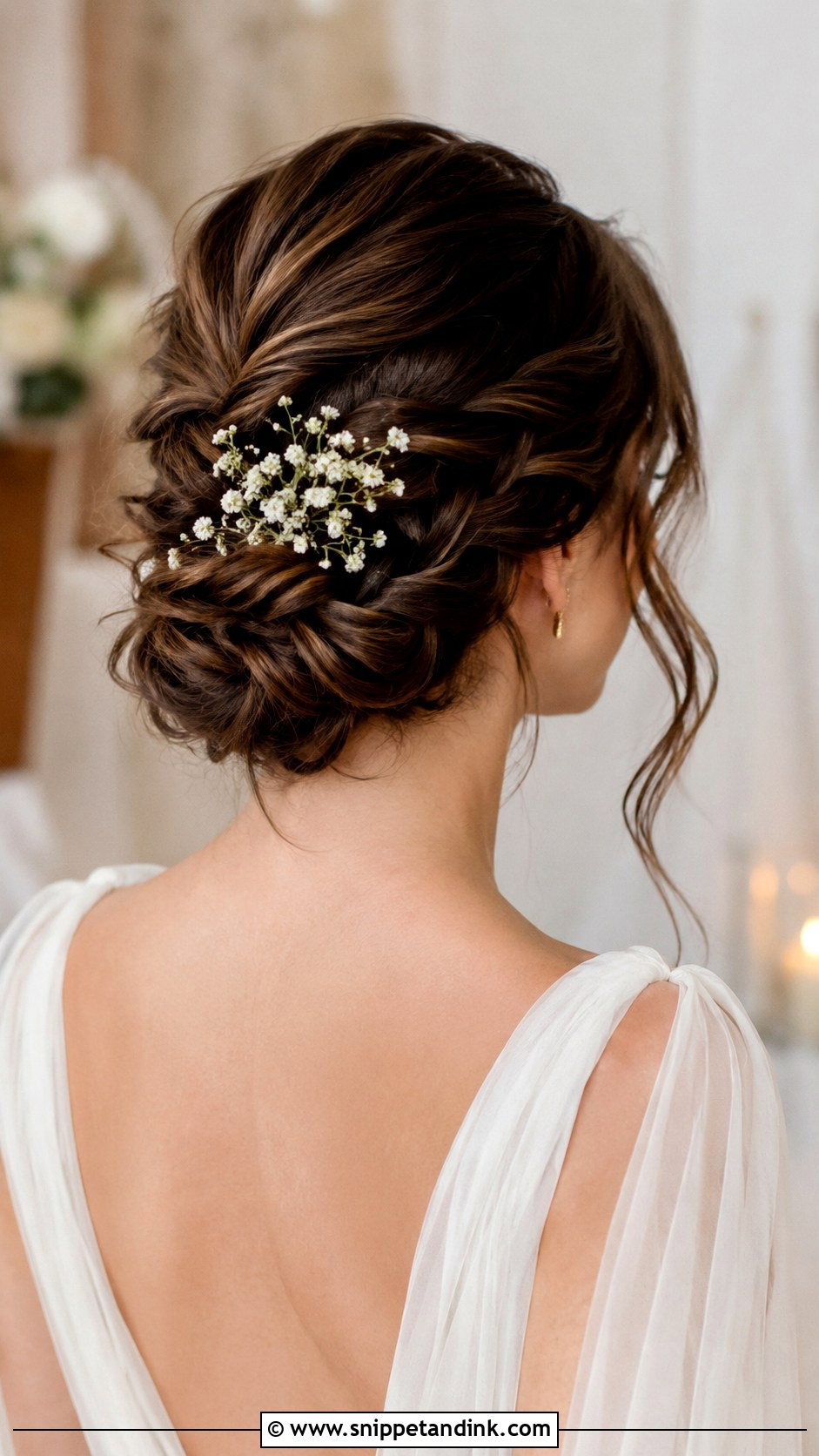 Twisted Low Bun Bridal Hairstyle - Snippet and Ink - 20 Low Up Do Wedding Hair Ideas