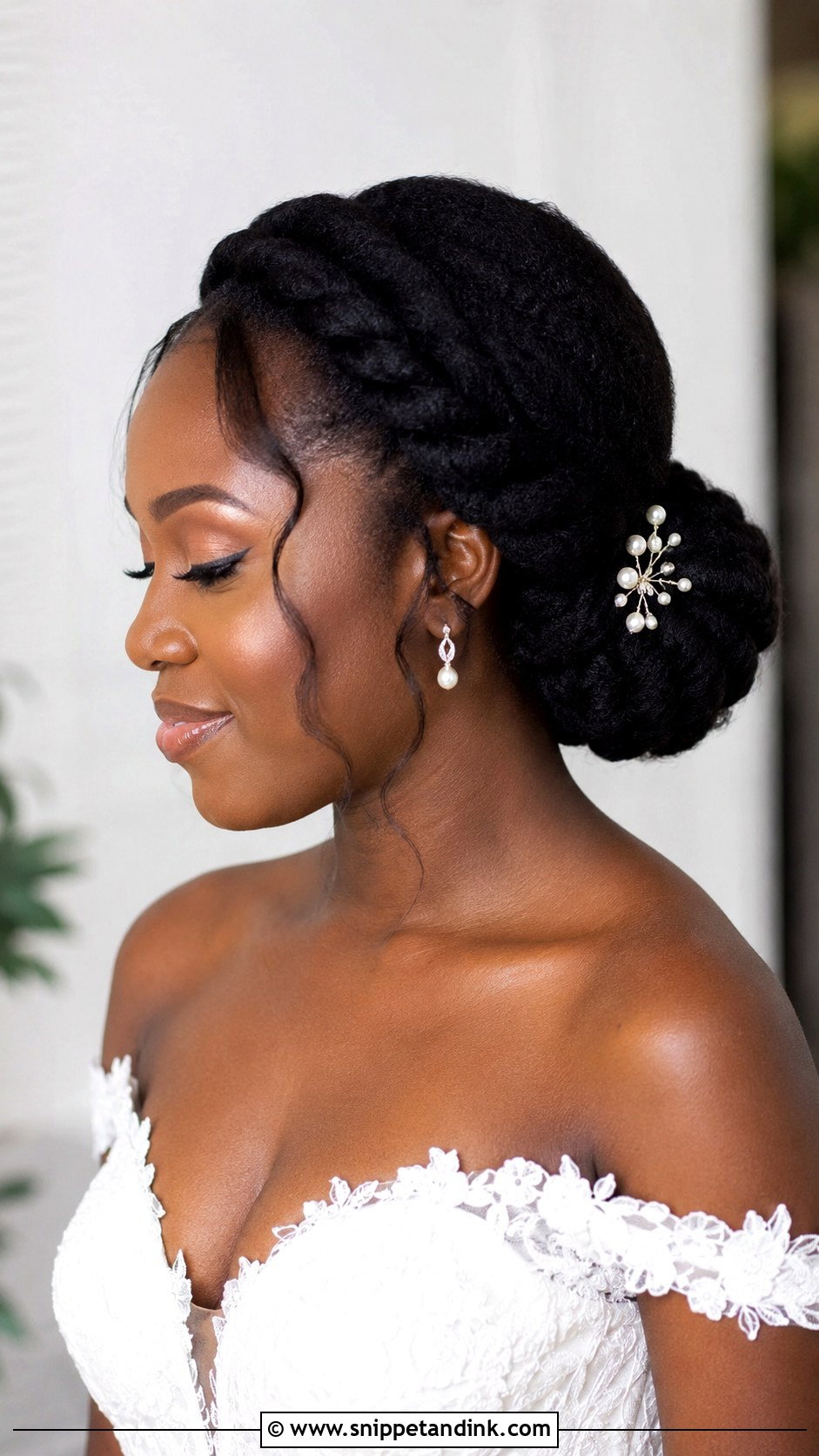 Twisted Low Bun Bridal Hairstyle - Snippet and Ink - 20 African Bridal Hairstyles Natural Hair Brides