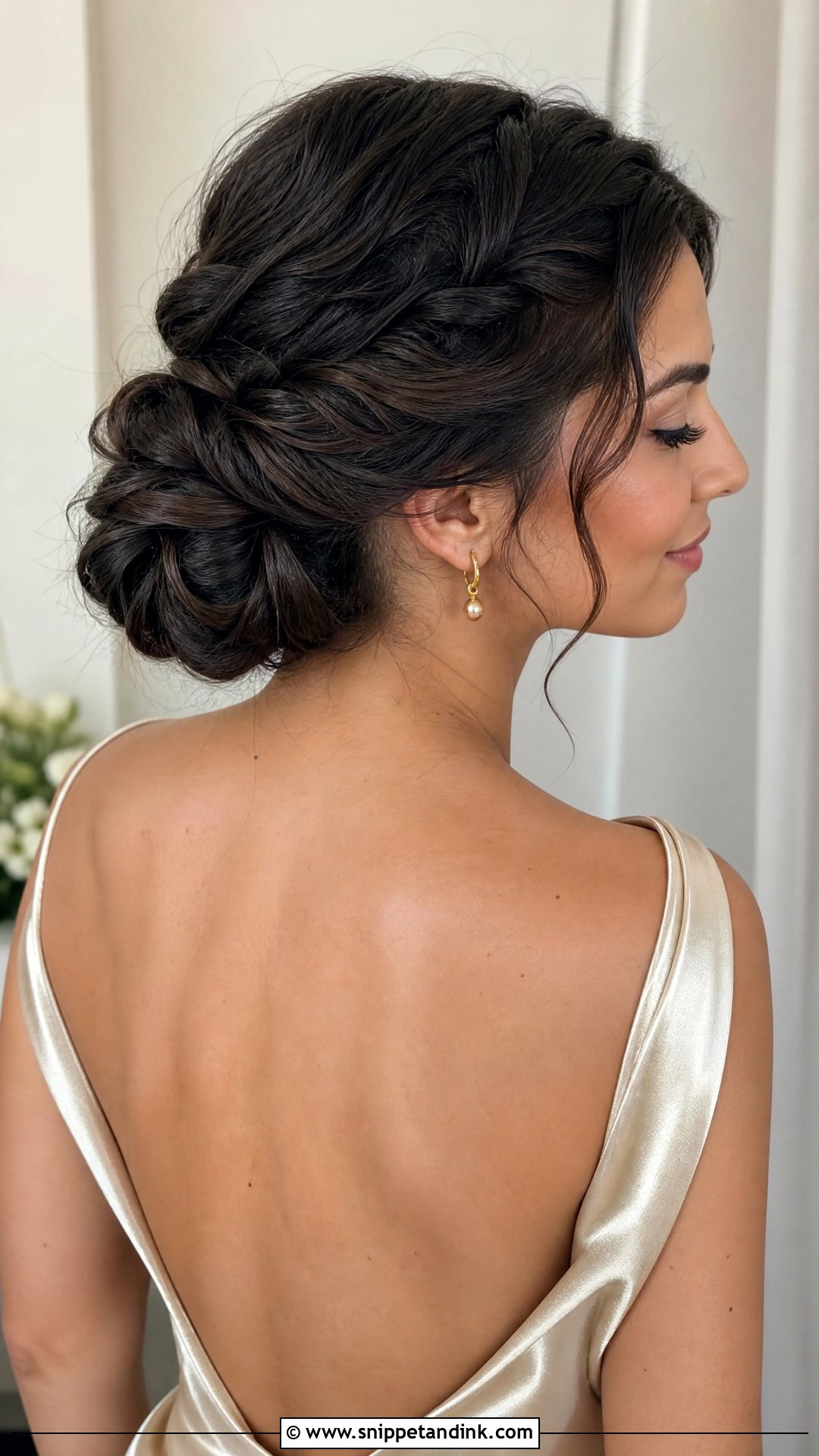 Twisted Low Bun Bridal Party Updo - Snippet and Ink - 15 Bridal Party Updo Ideas